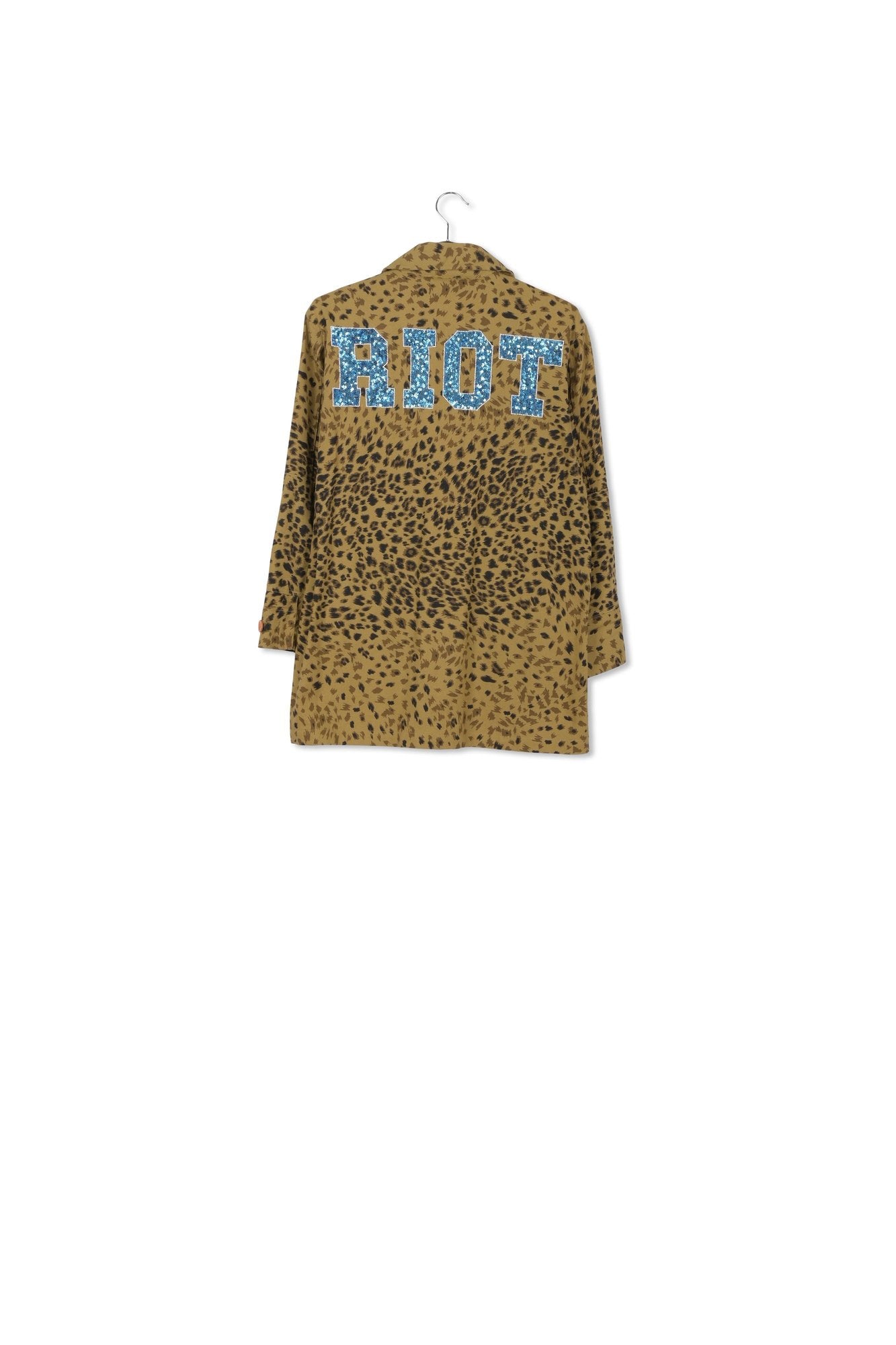 Leopard-print cotton jacket with sequin embroidery RE—SSENTIEL | Essentiel second hand