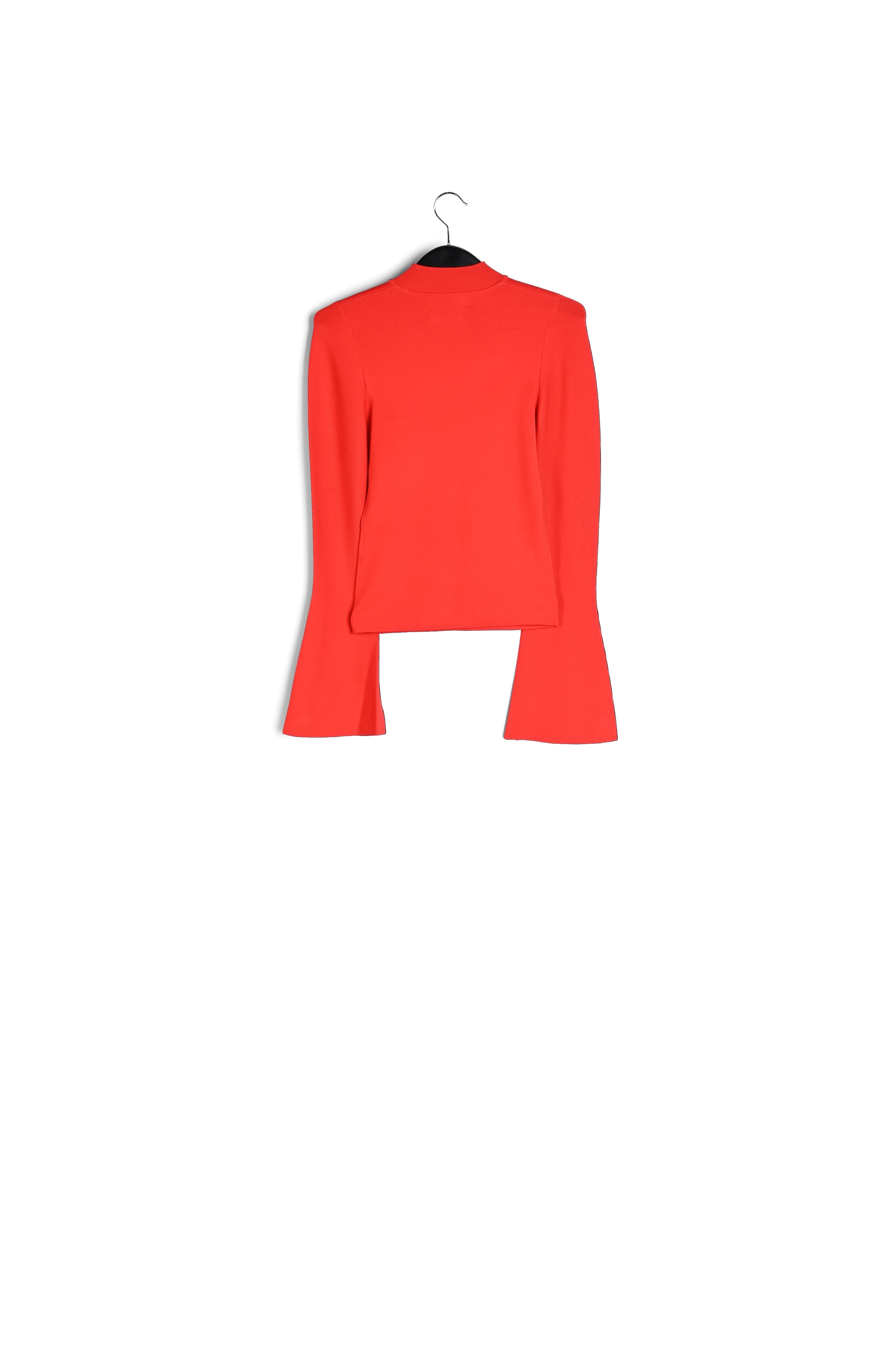 Purple slim-fit knit sweater with trumpet sleeves RE—SSENTIEL | Essentiel second hand