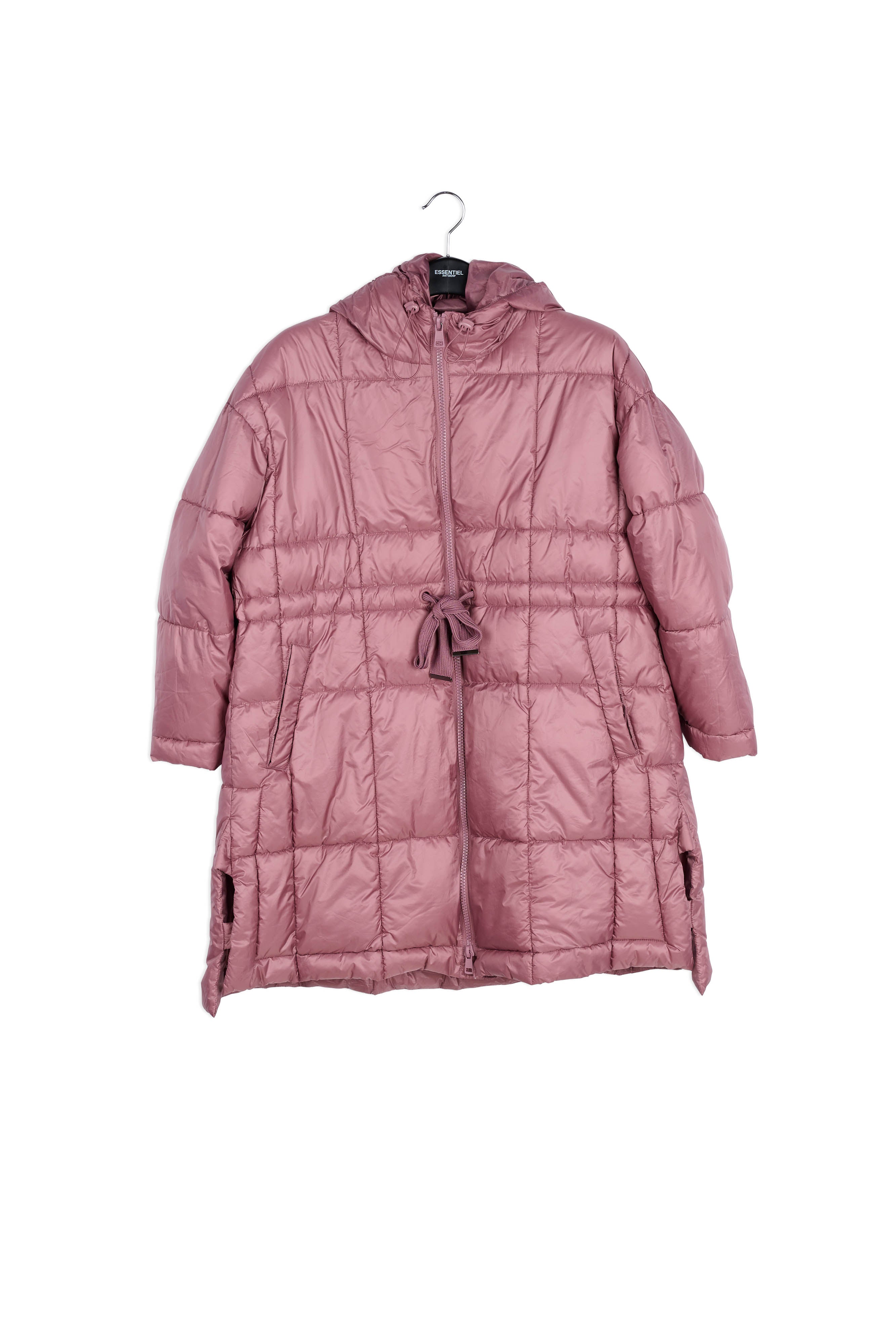 Vintage pink hooded puffer coat RE—SSENTIEL | Essentiel second hand
