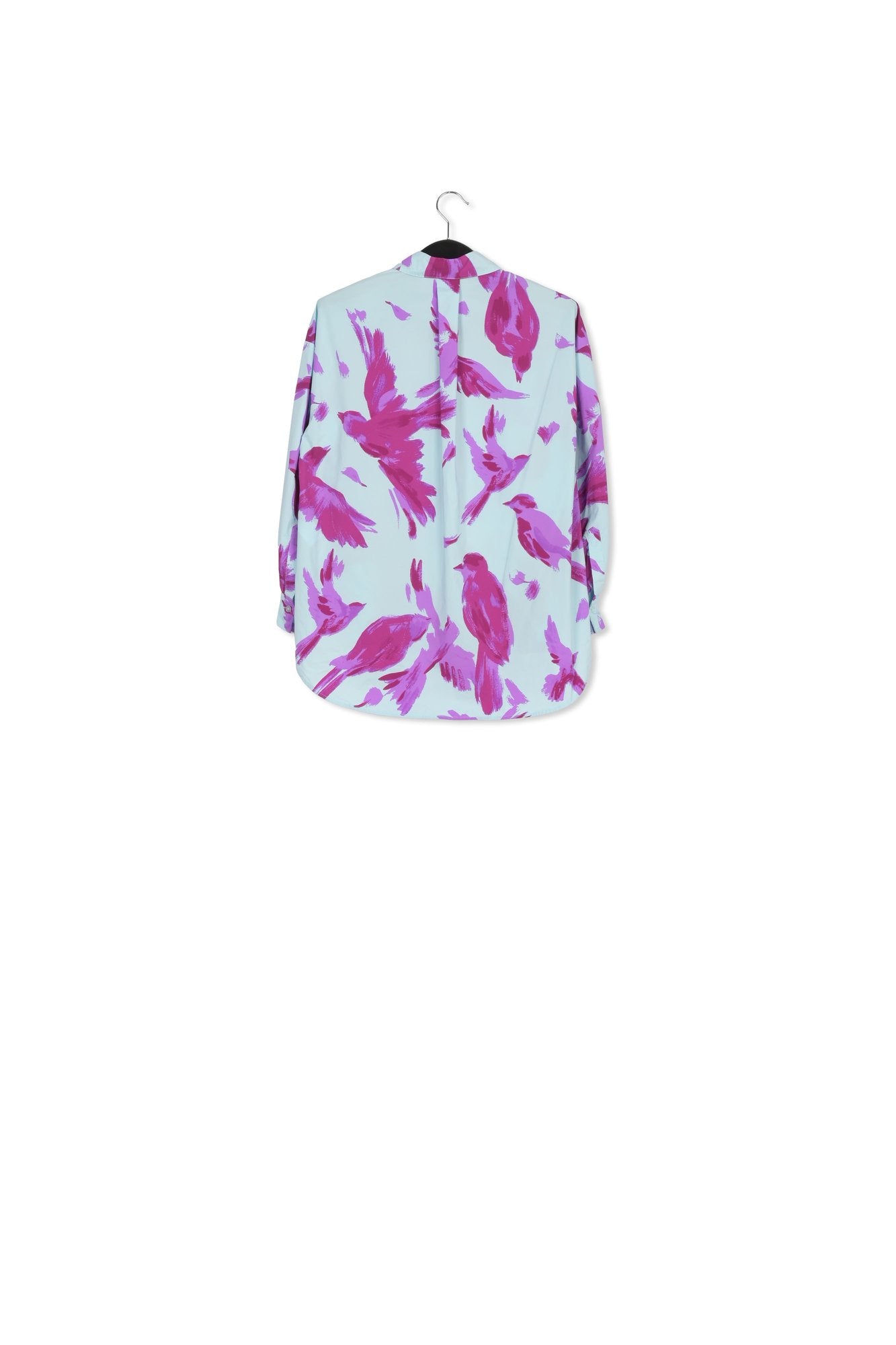 Light blue and purple shirt with puffed sleeves RE—SSENTIEL | Essentiel second hand