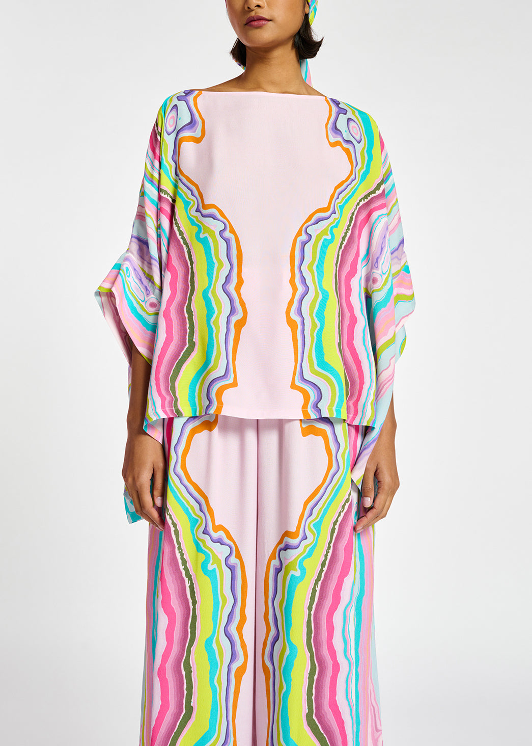 Top lilas oversize à  imprimé multicolore RE—SSENTIEL | Essentiel second hand