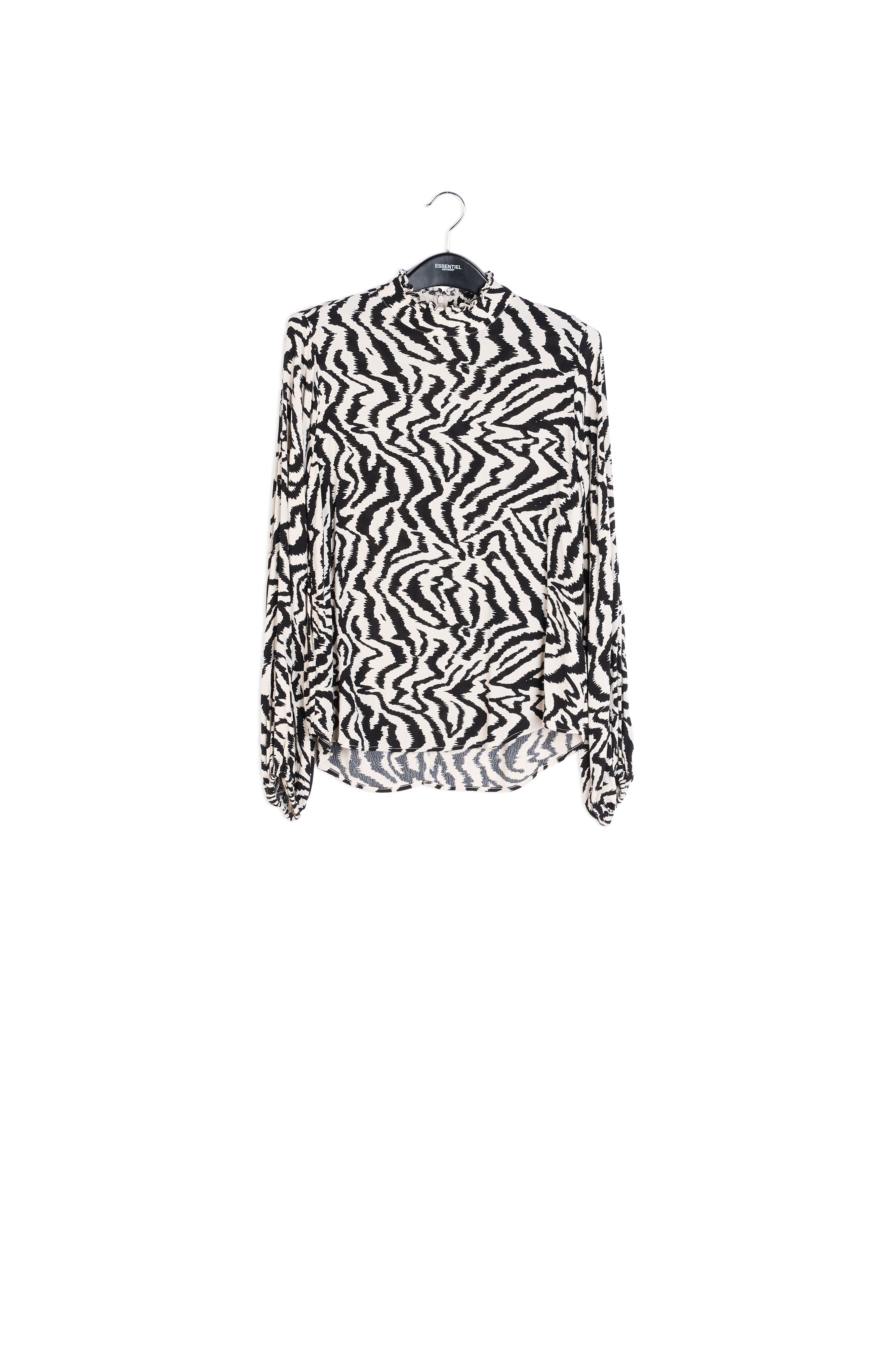 Top met zwart-witte zebraprint RE—SSENTIEL | Essentiel second hand