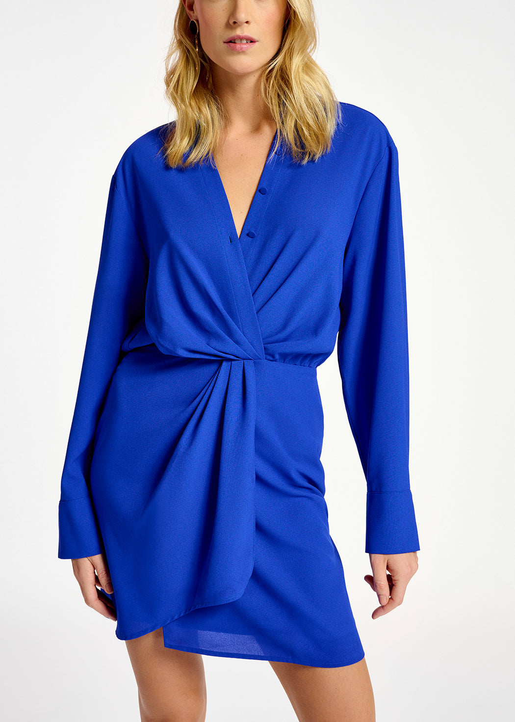 Mini robe portefeuille bleu foncé RE—SSENTIEL | Essentiel second hand