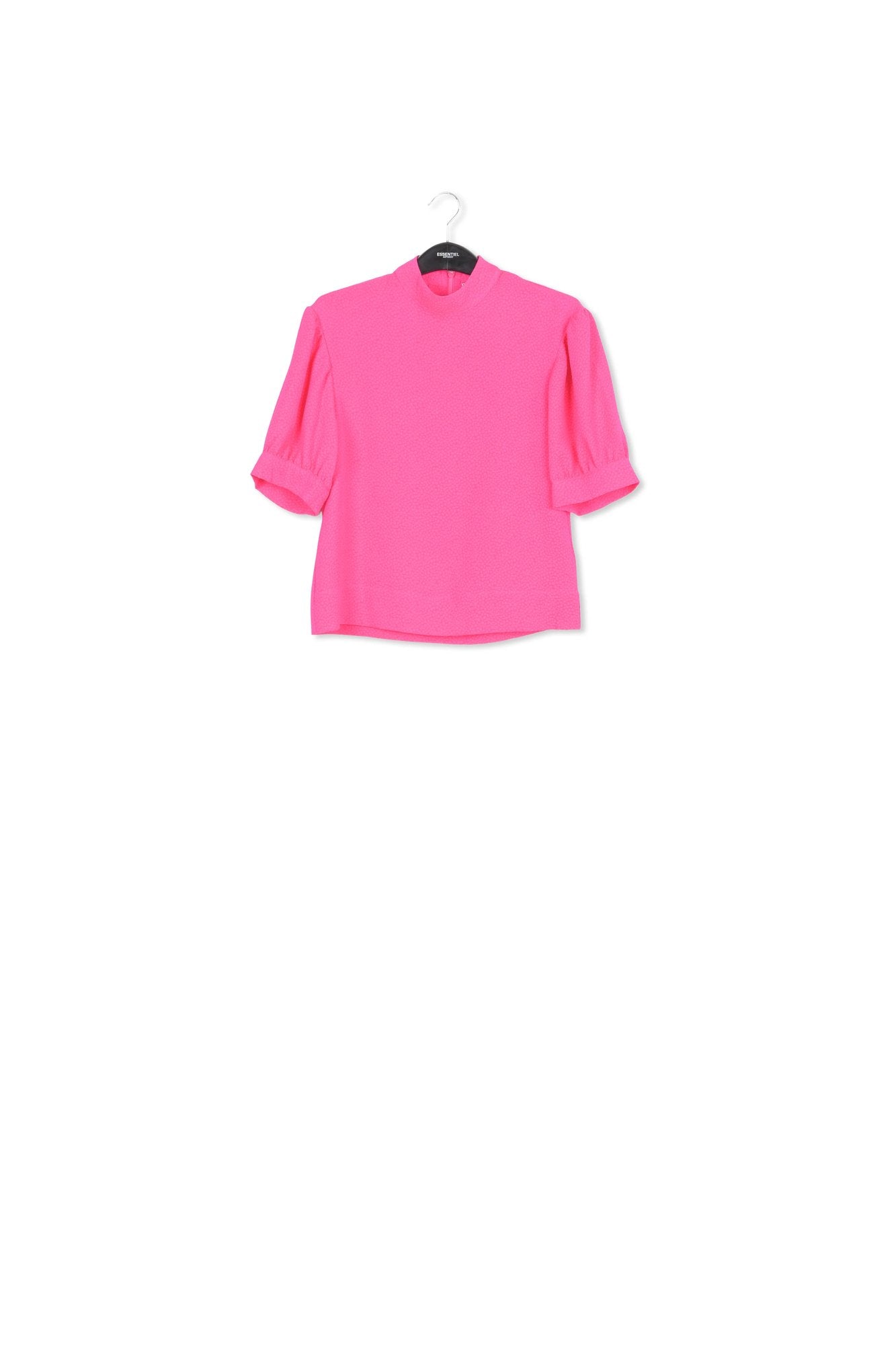 Neon pink top with puffed sleeves RE—SSENTIEL | Essentiel second hand