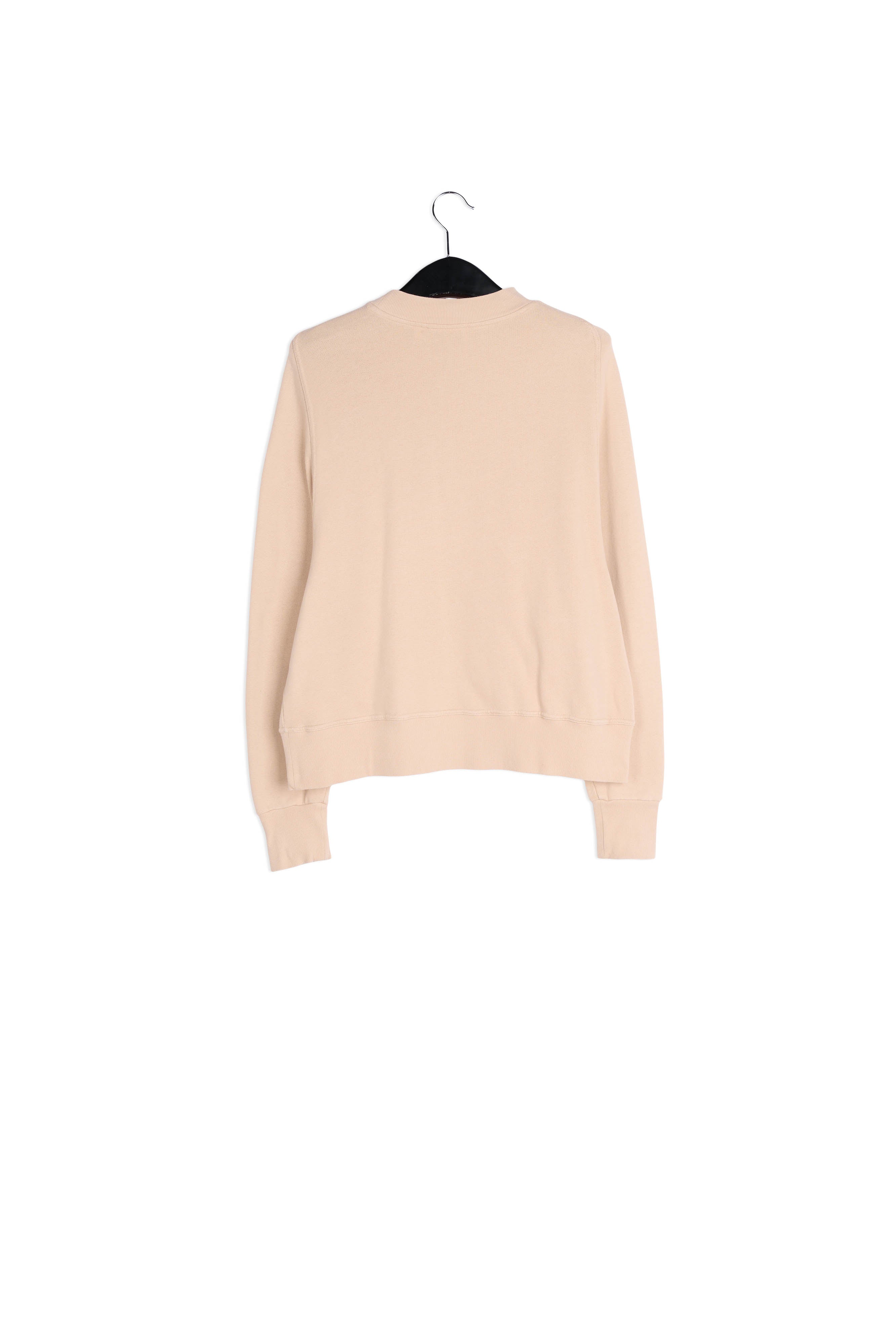 Beige cotton-jersey sweatshirt with metallic varsity print RE—SSENTIEL | Essentiel second hand