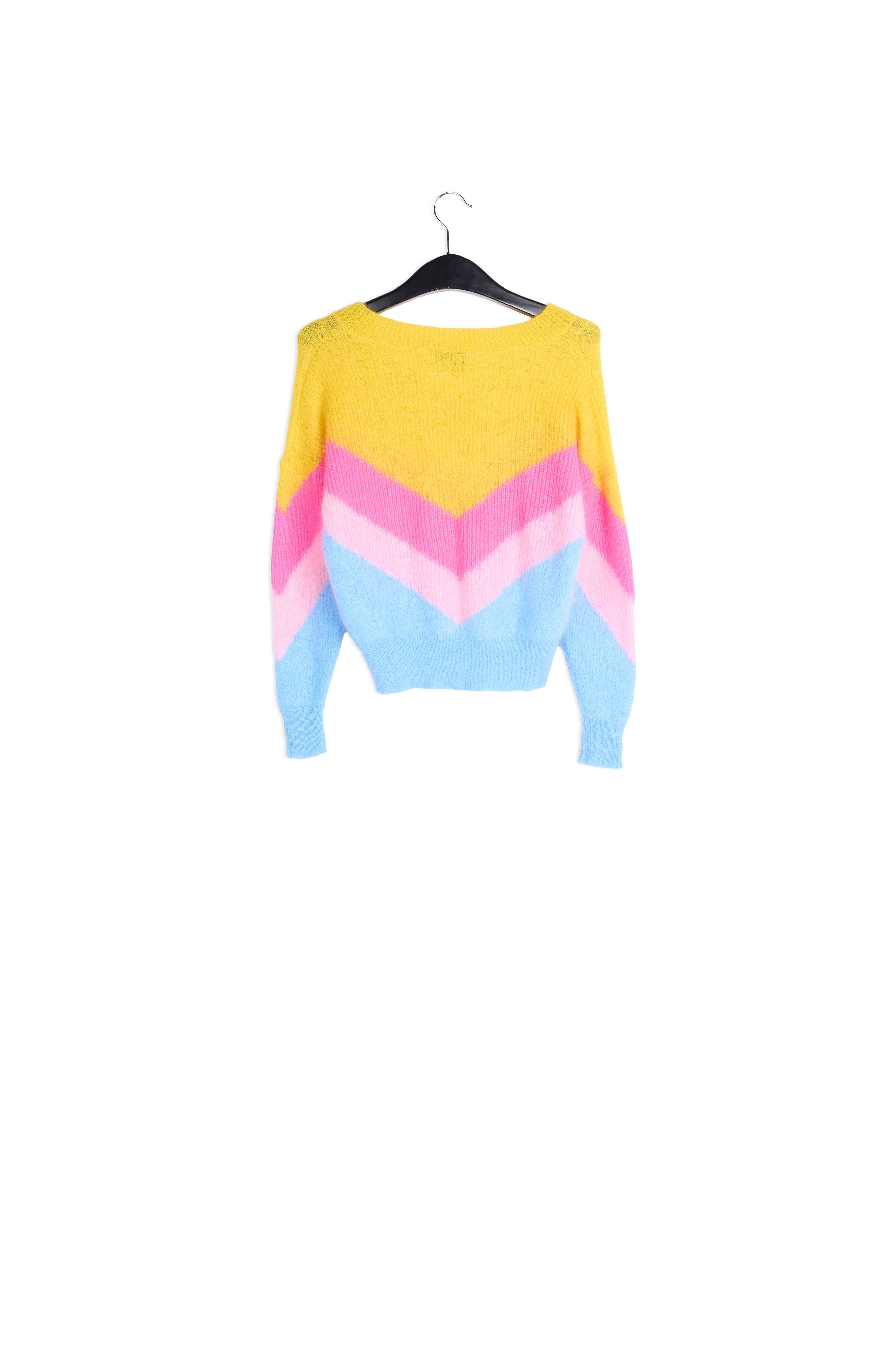 Yellow, pink and blue v pattern sweater RE—SSENTIEL | Essentiel second hand