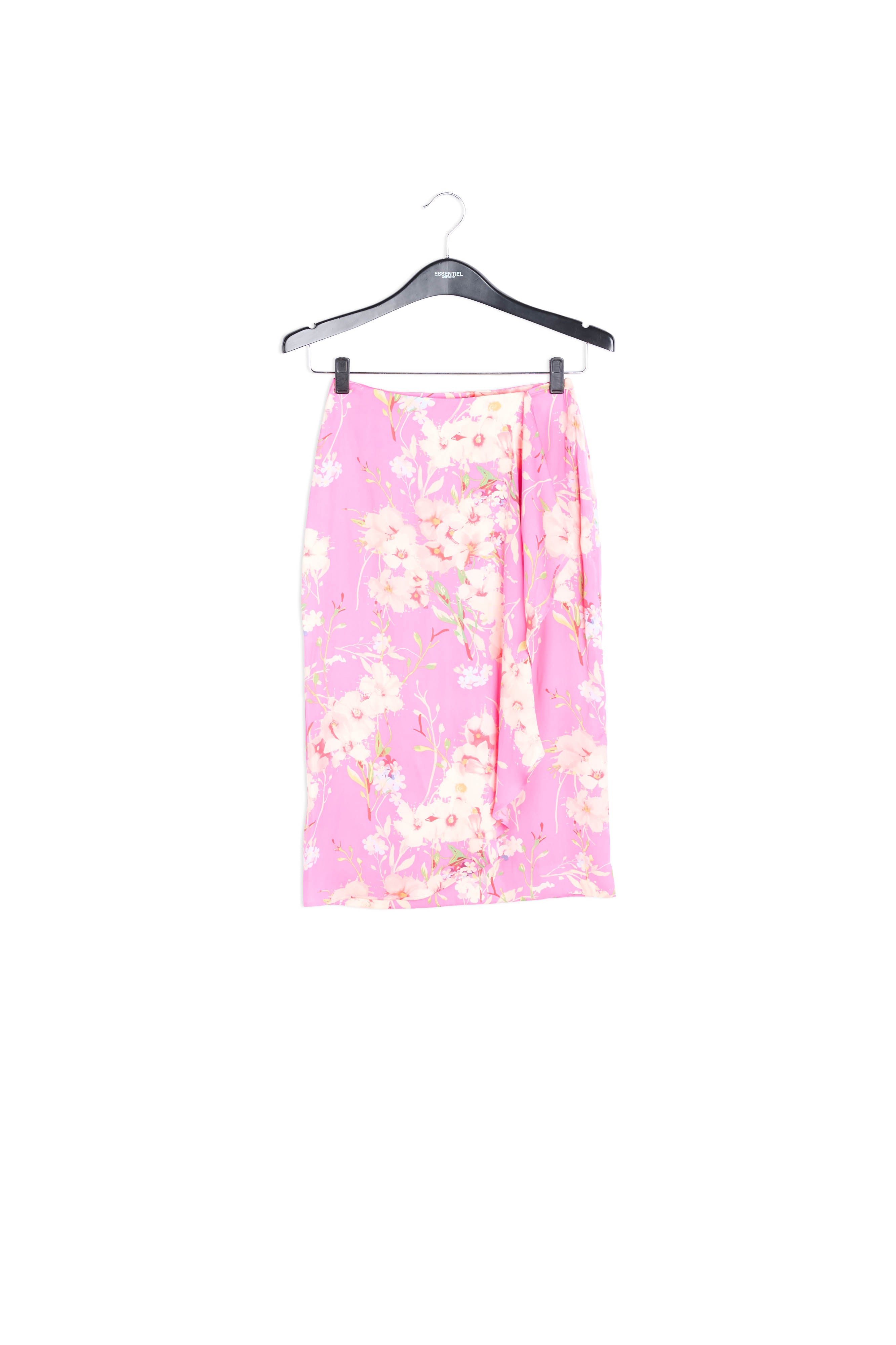 Jupe portefeuille rose à fleurs RE—SSENTIEL | Essentiel second hand