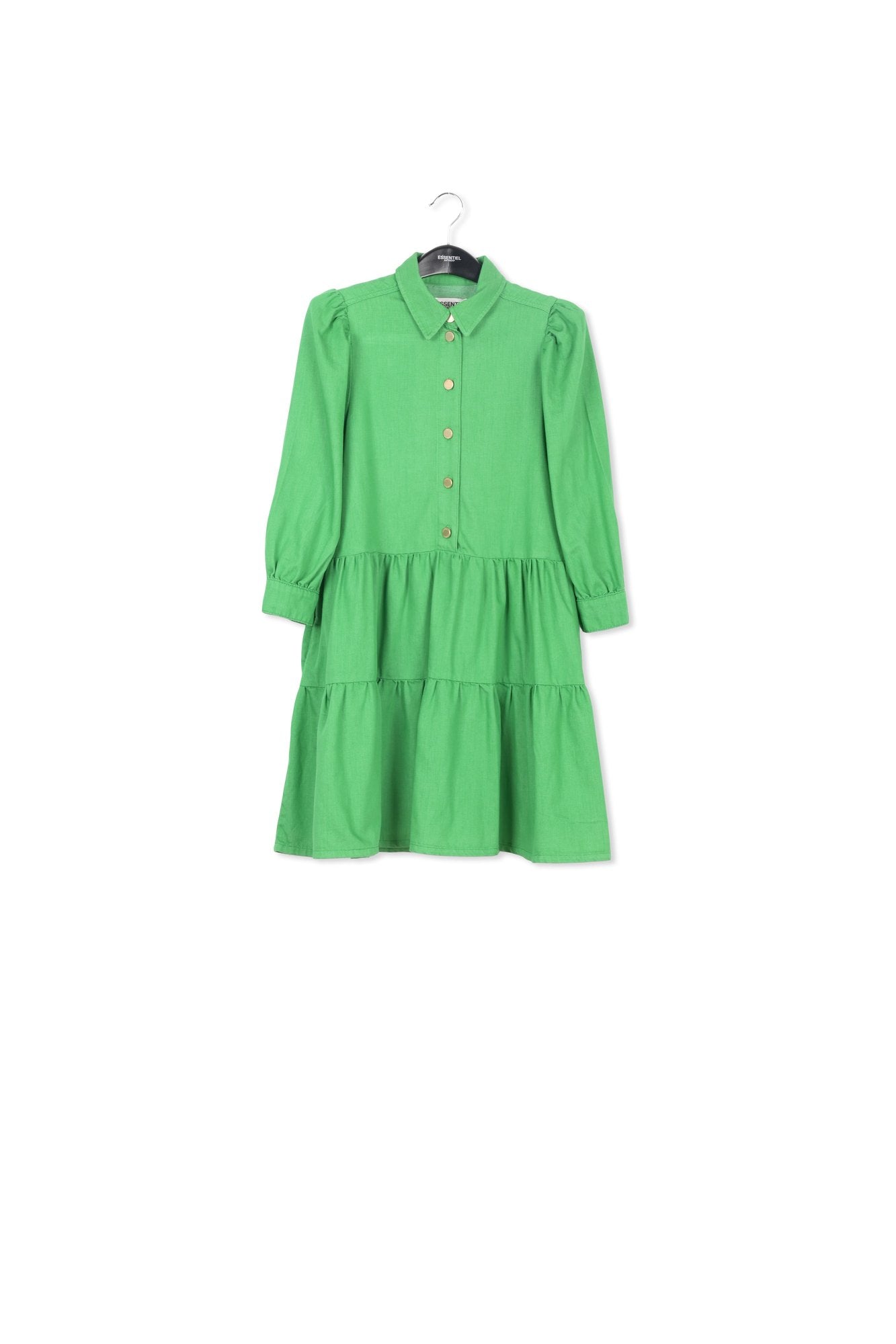 Green denim A-line mini dress RE—SSENTIEL | Essentiel second hand