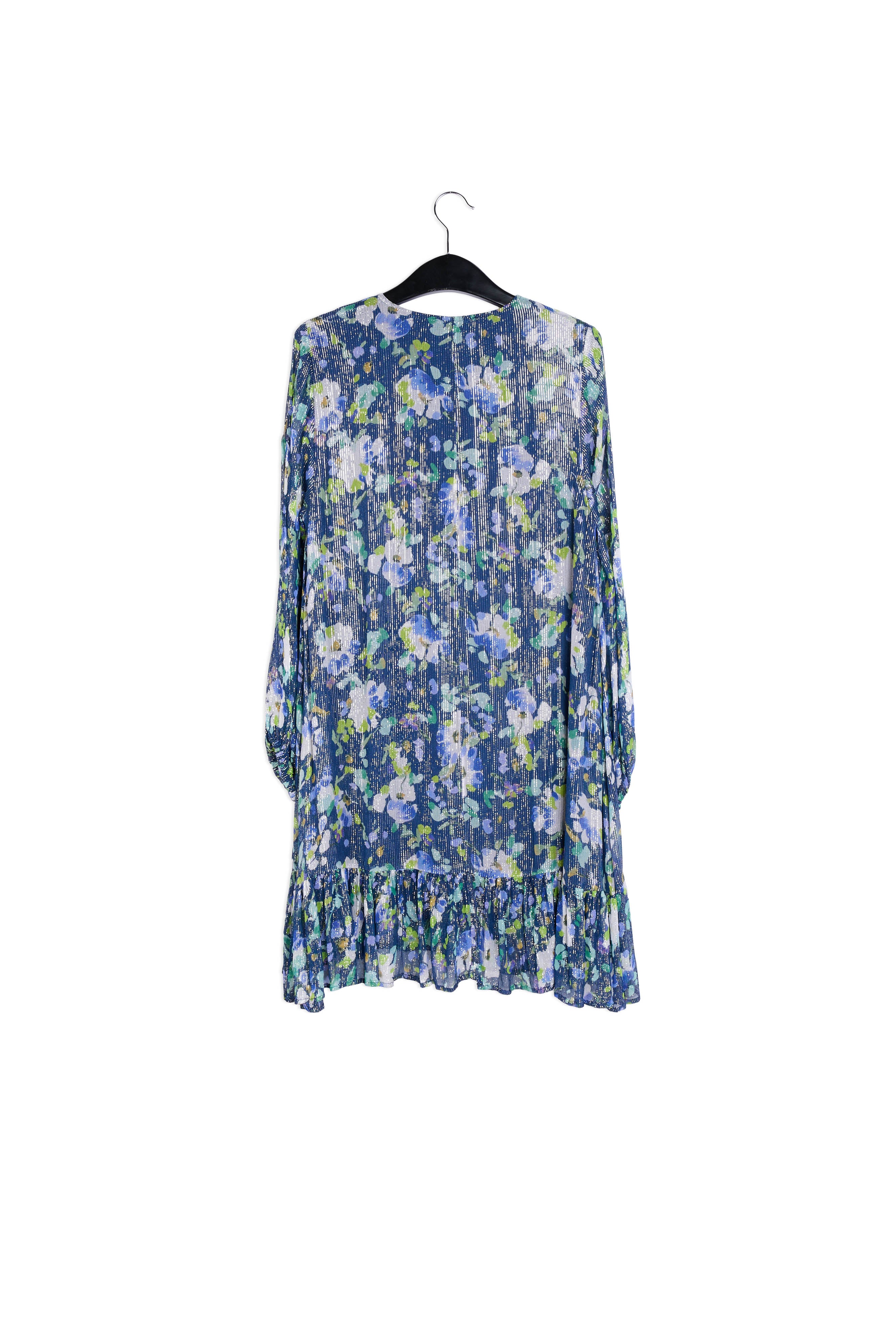 Dark blue floral-print a-line dress RE—SSENTIEL | Essentiel second hand