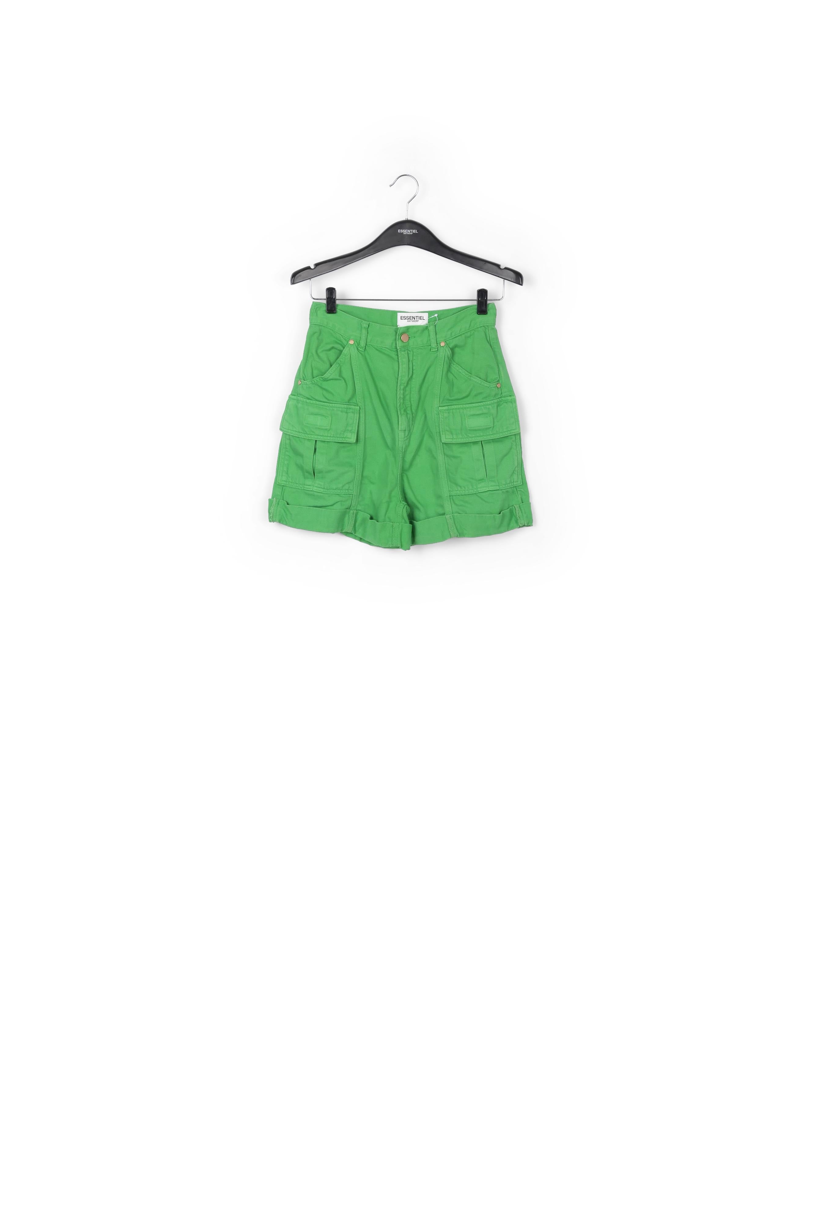 Groene denim cargoshort RE—SSENTIEL | Essentiel second hand