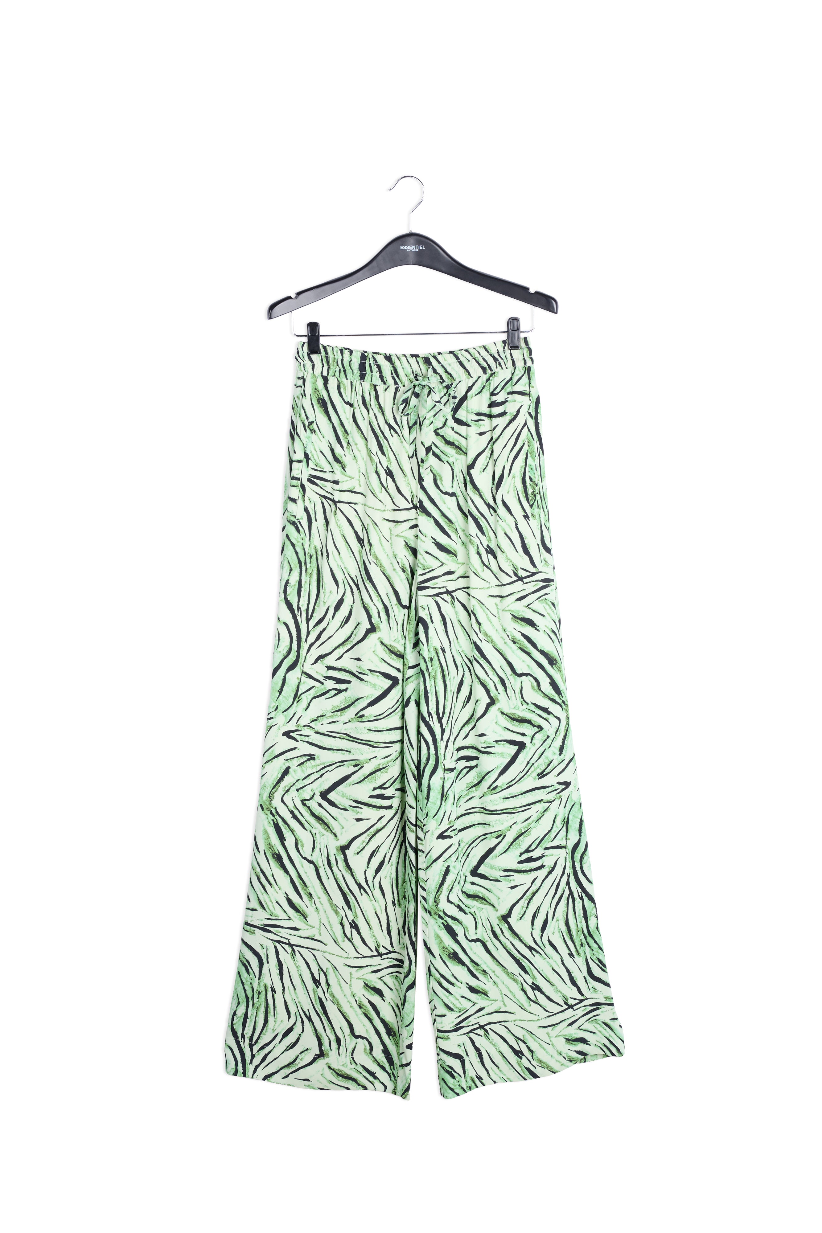 Mint green wide-leg pants with tiger print RE—SSENTIEL | Essentiel second hand
