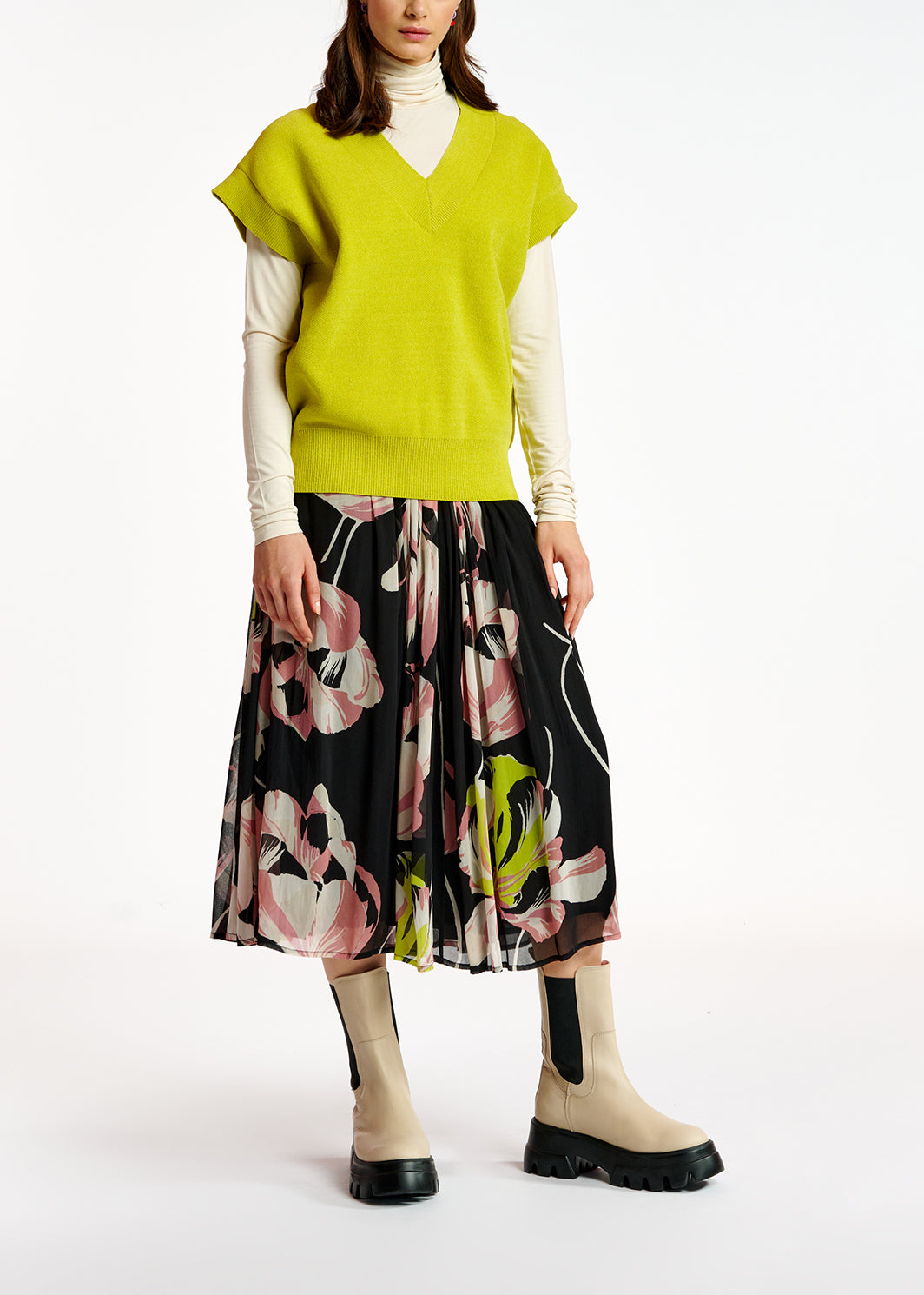 Black floral-print maxi skirt RE—SSENTIEL | Essentiel second hand