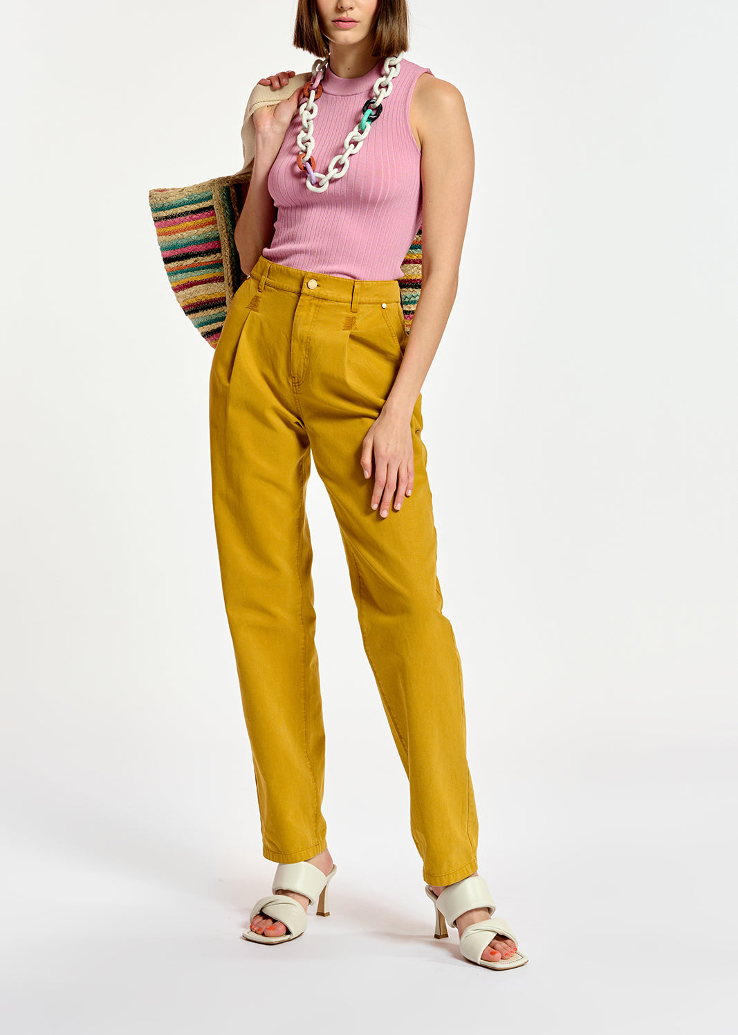 Lilac fitted ribbed-knit top RE—SSENTIEL | Essentiel second hand