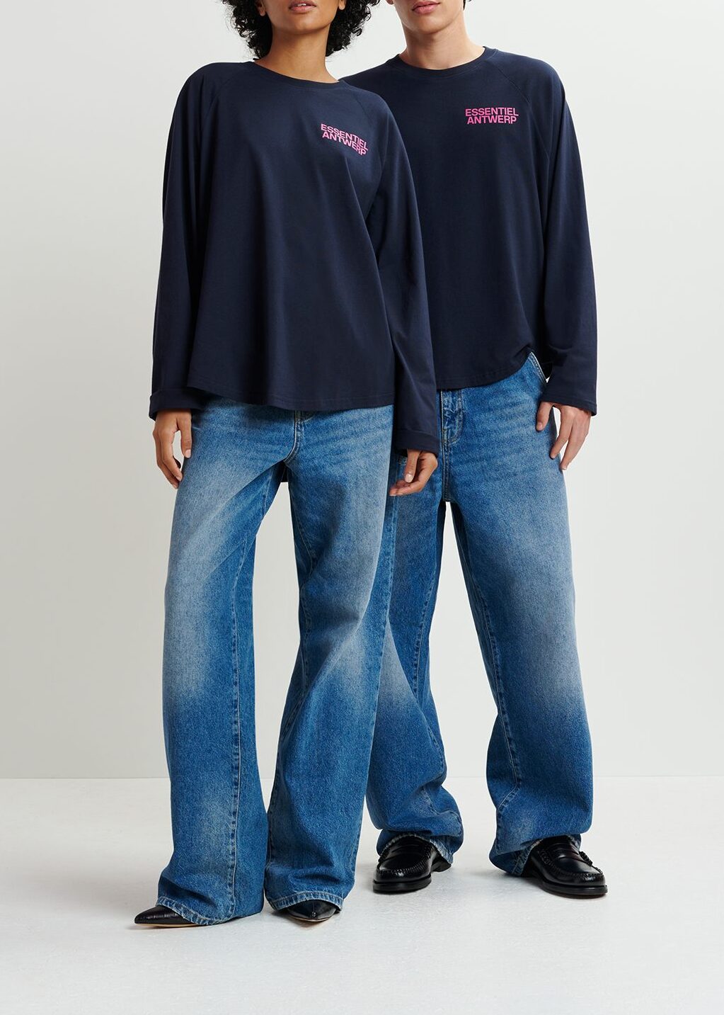 Blauwe timmermansjeans met rechte pijpen RE—SSENTIEL | Essentiel second hand