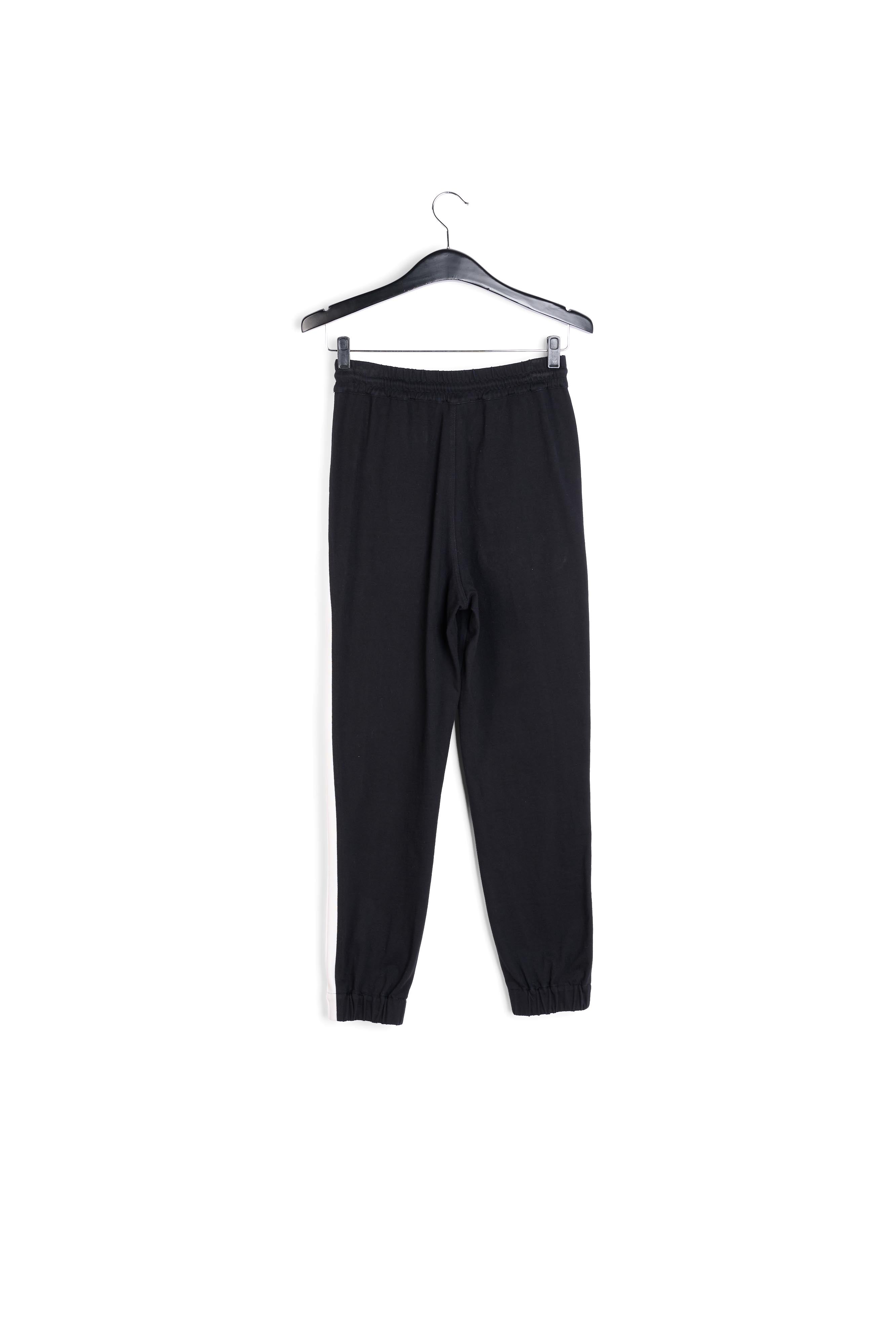 Pantalon de jogging noir avec bande côtelée RE—SSENTIEL | Essentiel second hand