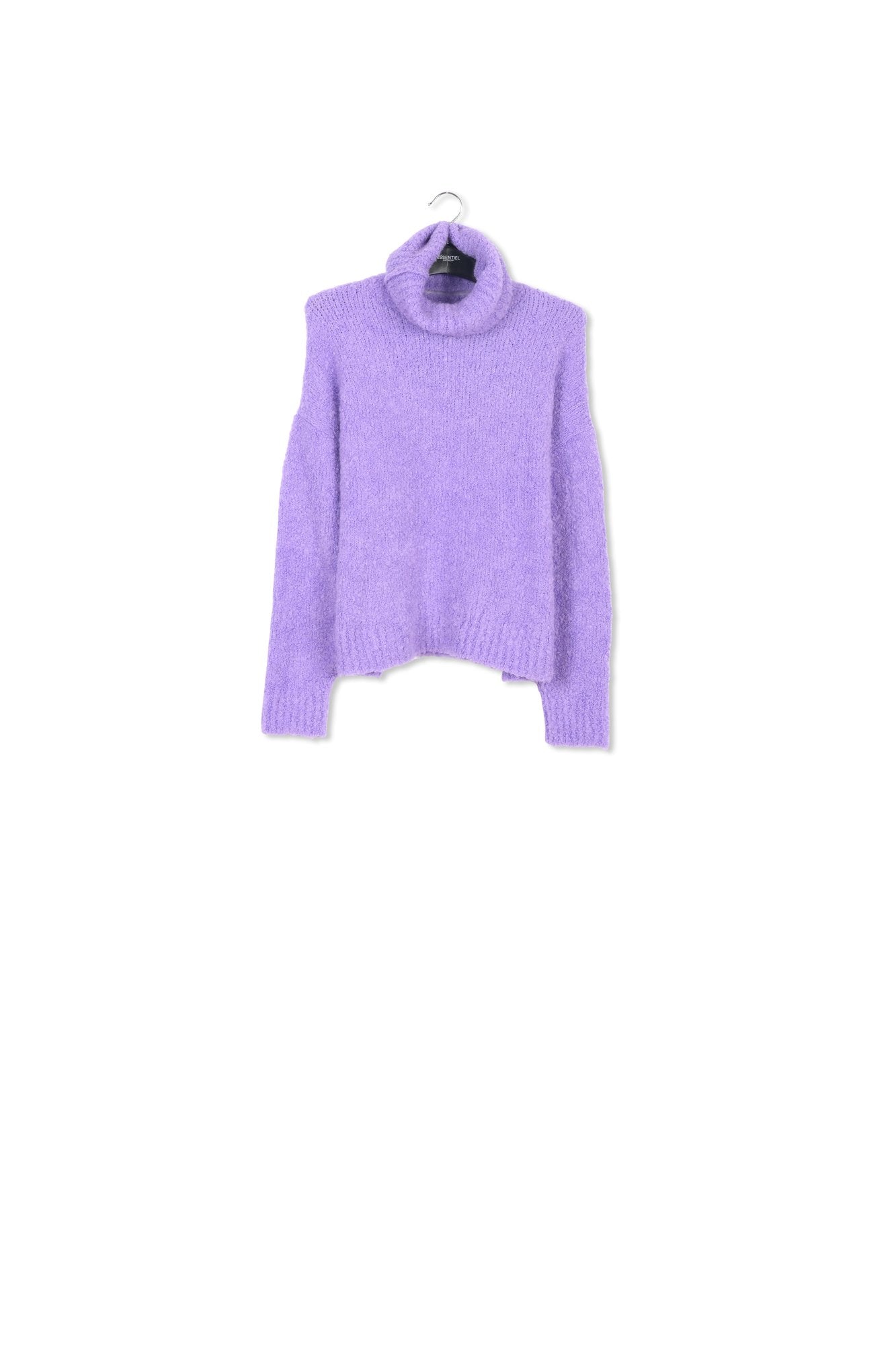 Dark lilac knit sweater with separate collar RE—SSENTIEL | Essentiel second hand
