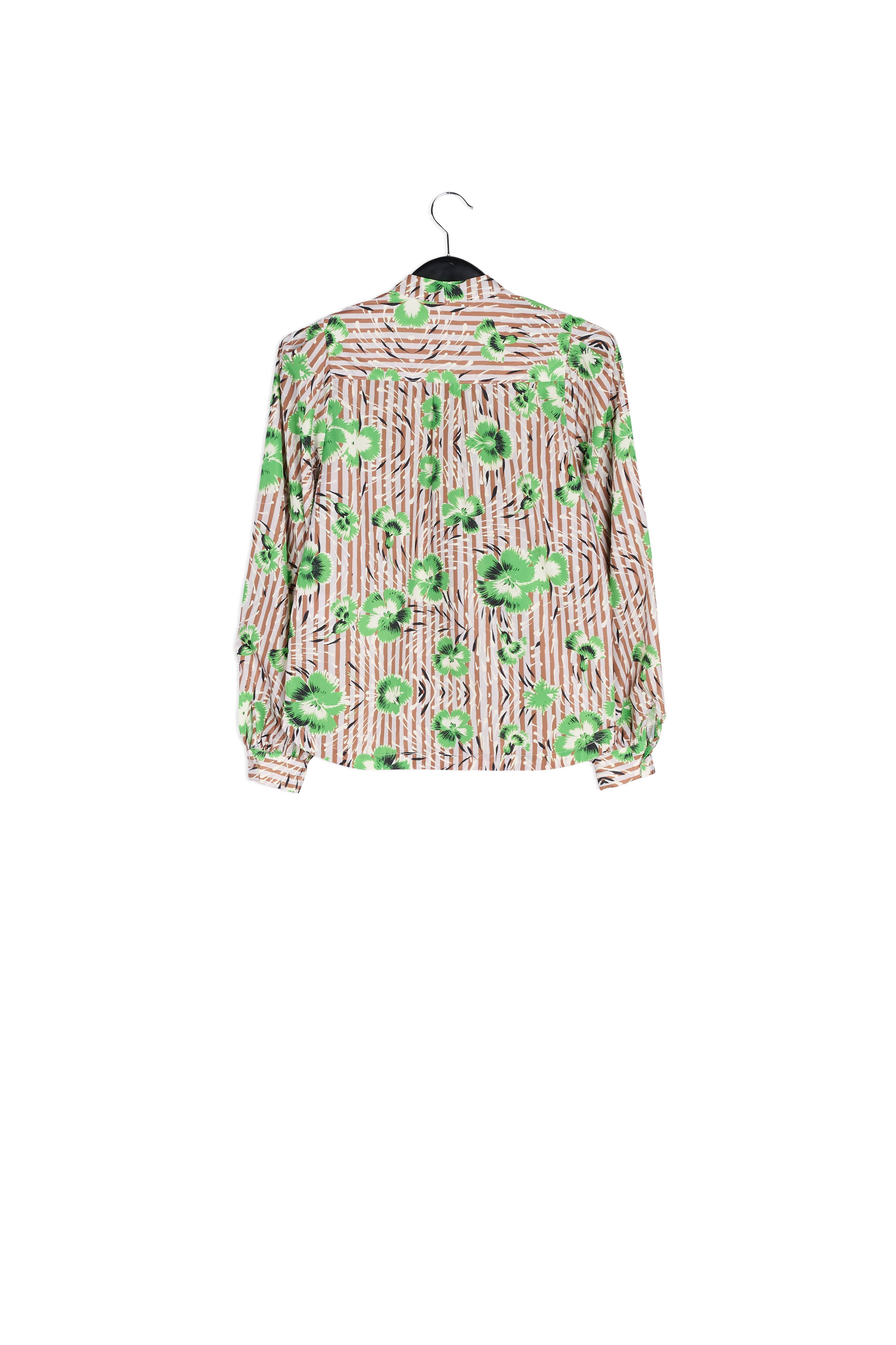 Green puffed-sleeve top RE—SSENTIEL | Essentiel second hand