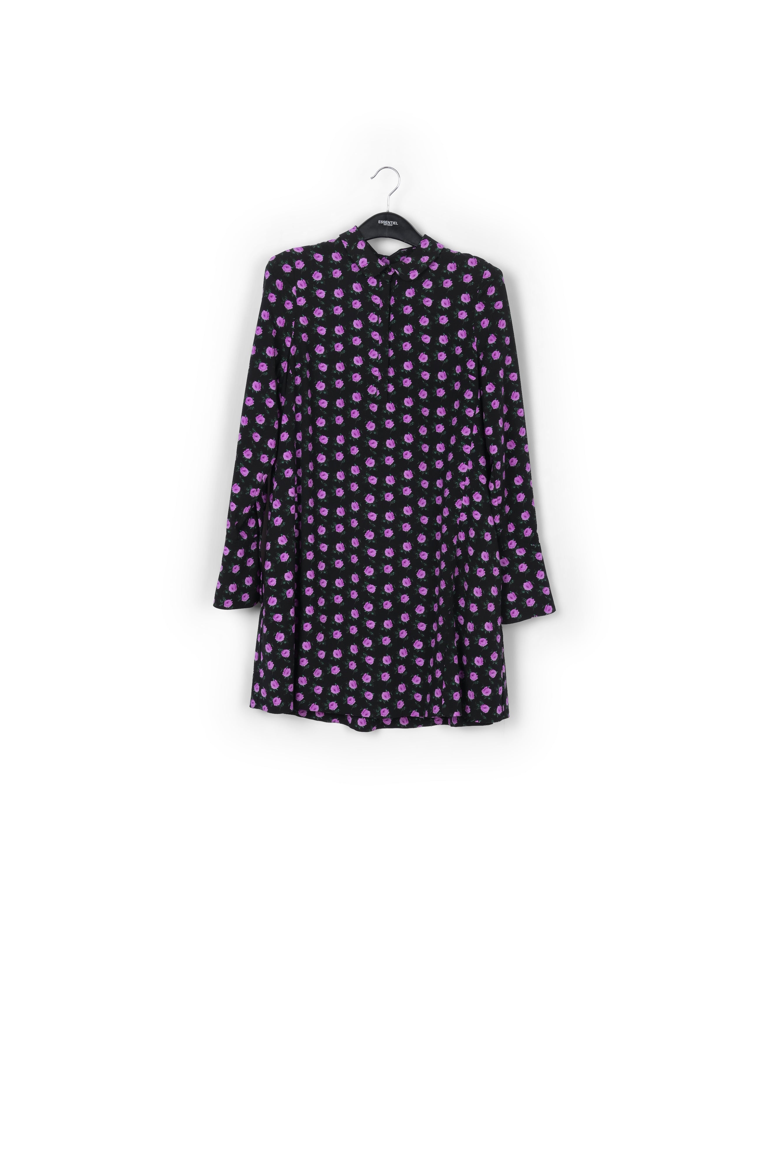 Mini robe trapèze noire à imprimé fleuri RE—SSENTIEL | Essentiel second hand
