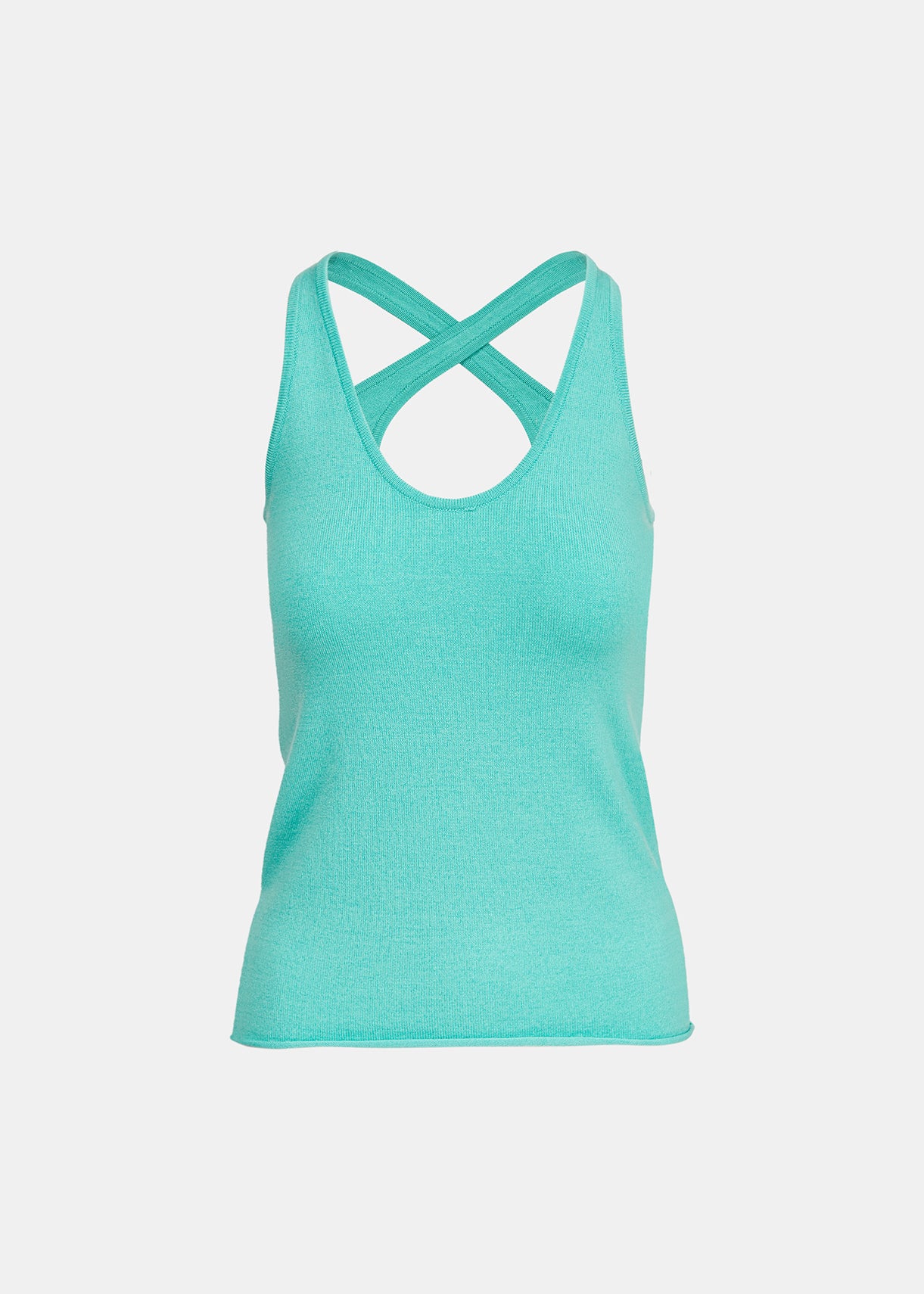 Turquoise fine-knit tank top RE—SSENTIEL | Essentiel second hand