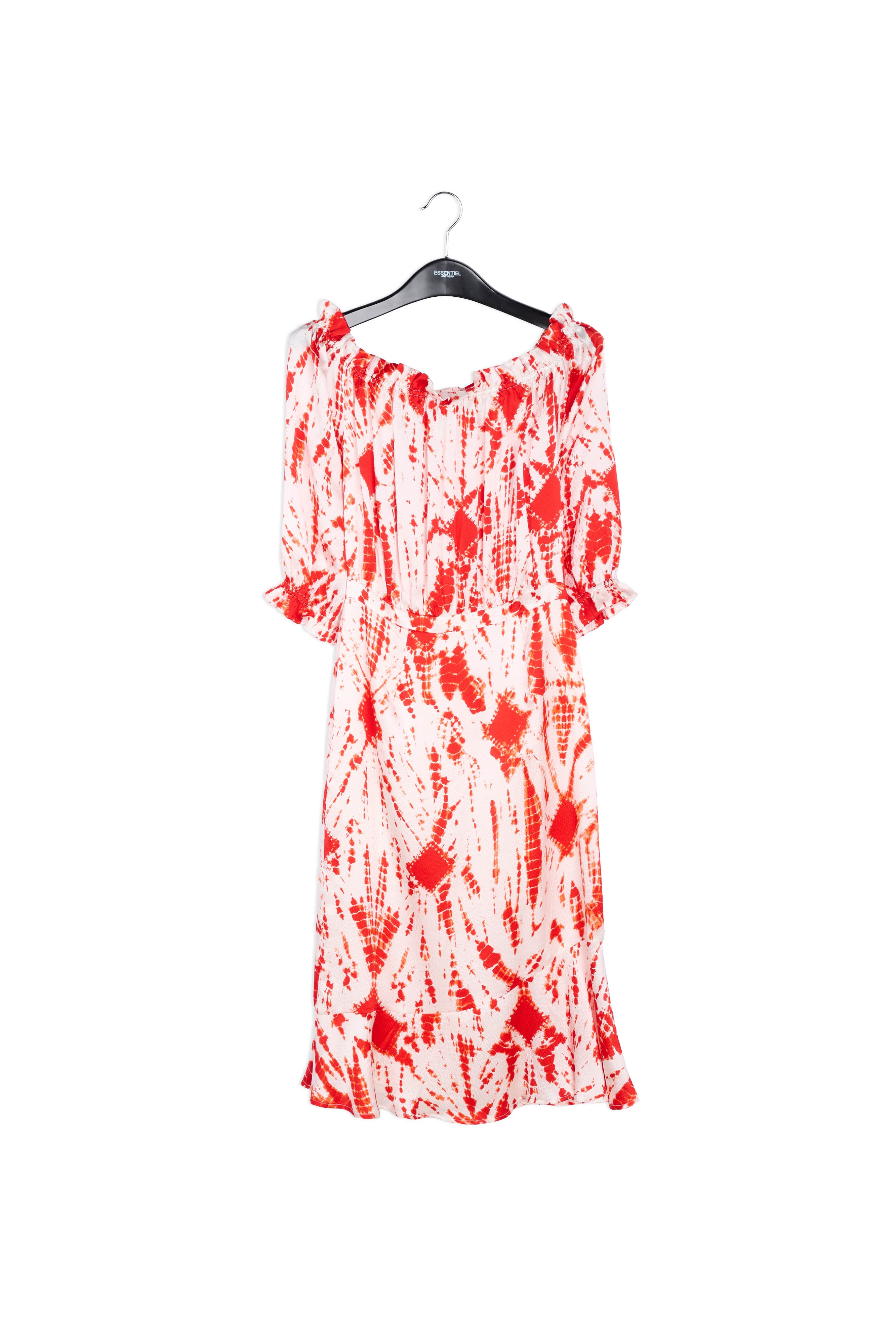 Robe en soie tie-dye blanc cassé et vert RE—SSENTIEL | Essentiel second hand