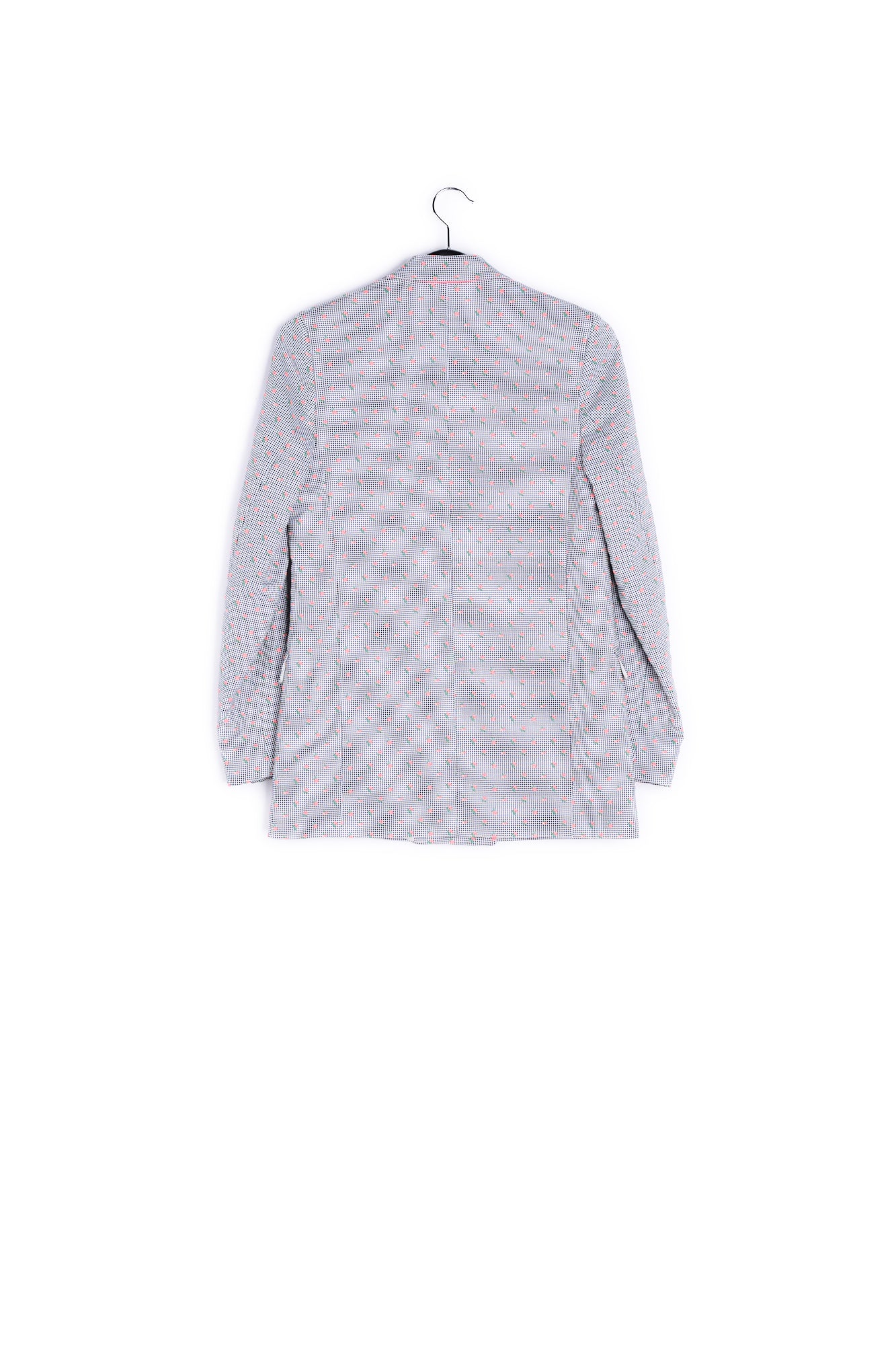 Veste croisée à imprimé vichy blanc cassé et noir RE—SSENTIEL | Essentiel second hand