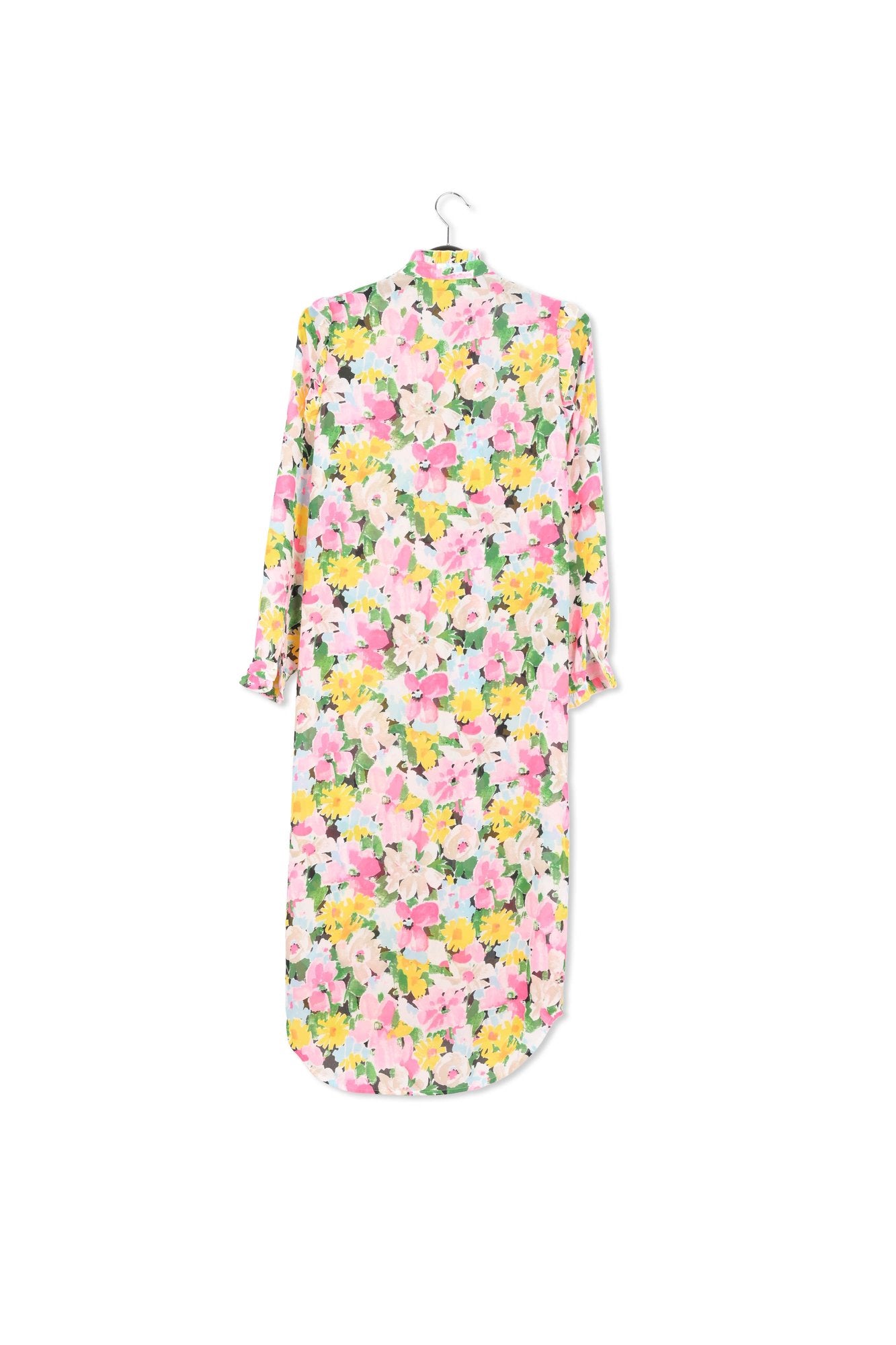 Robe chemise à fleurs multicolores avec ruches RE—SSENTIEL | Essentiel second hand