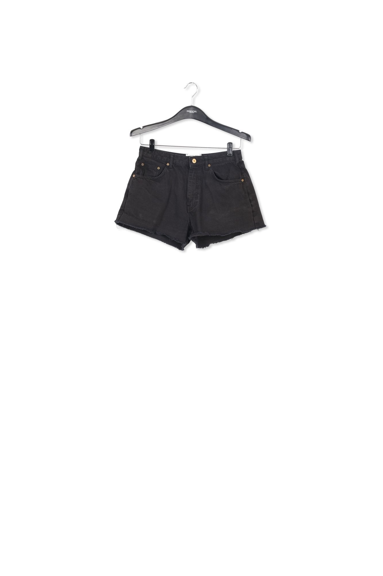 Black frayed denim shorts RE—SSENTIEL | Essentiel second hand