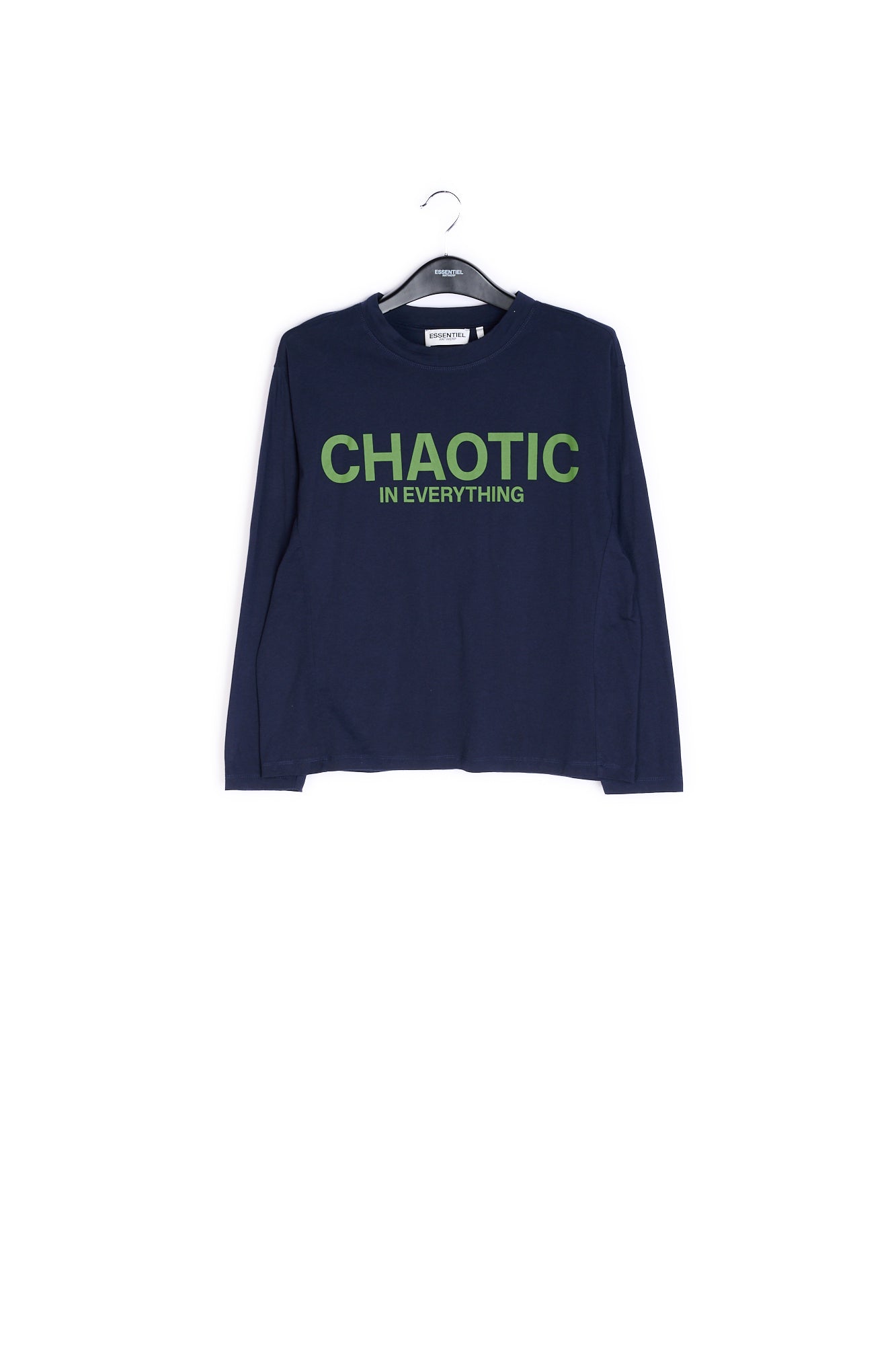 Navy blue organic cotton T-shirt with print RE—SSENTIEL | Essentiel second hand