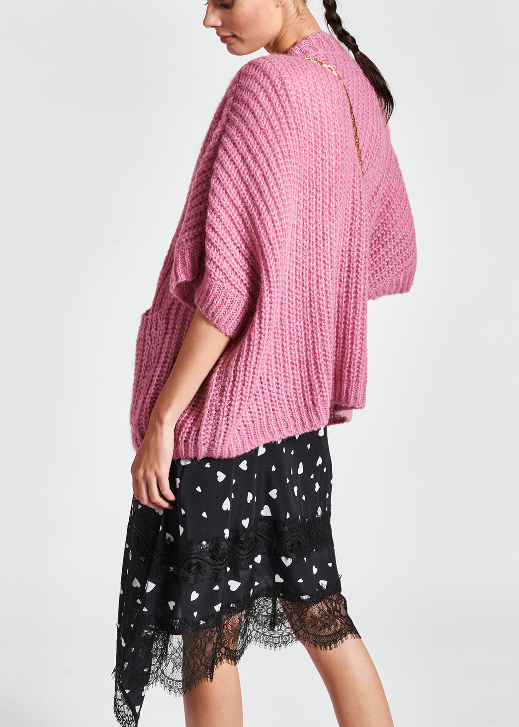 Cardigan rose en mohair mélangé RE—SSENTIEL | Essentiel second hand