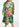 Groene, rode en paarse mini-jurk met aquarelprint Faume - seconde main