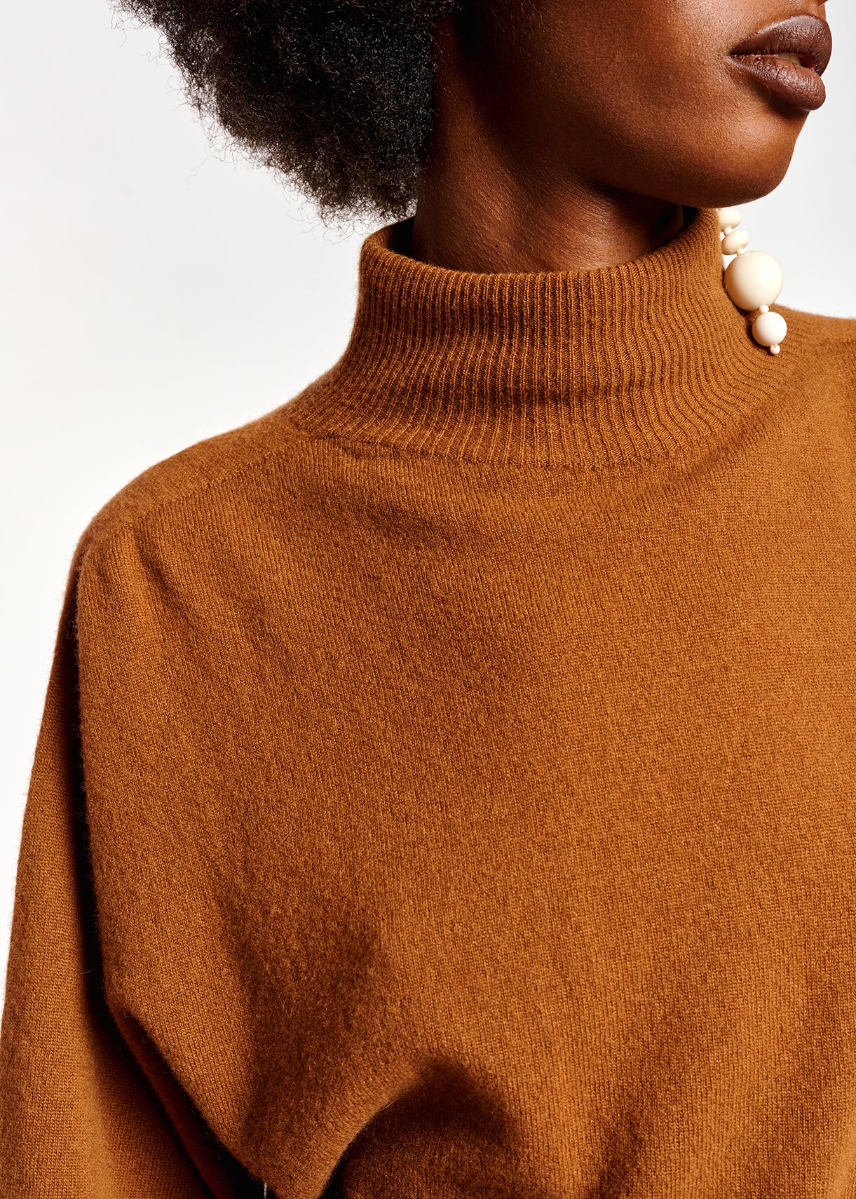 Camel merino wool blend turtleneck sweater RE—SSENTIEL | Essentiel second hand