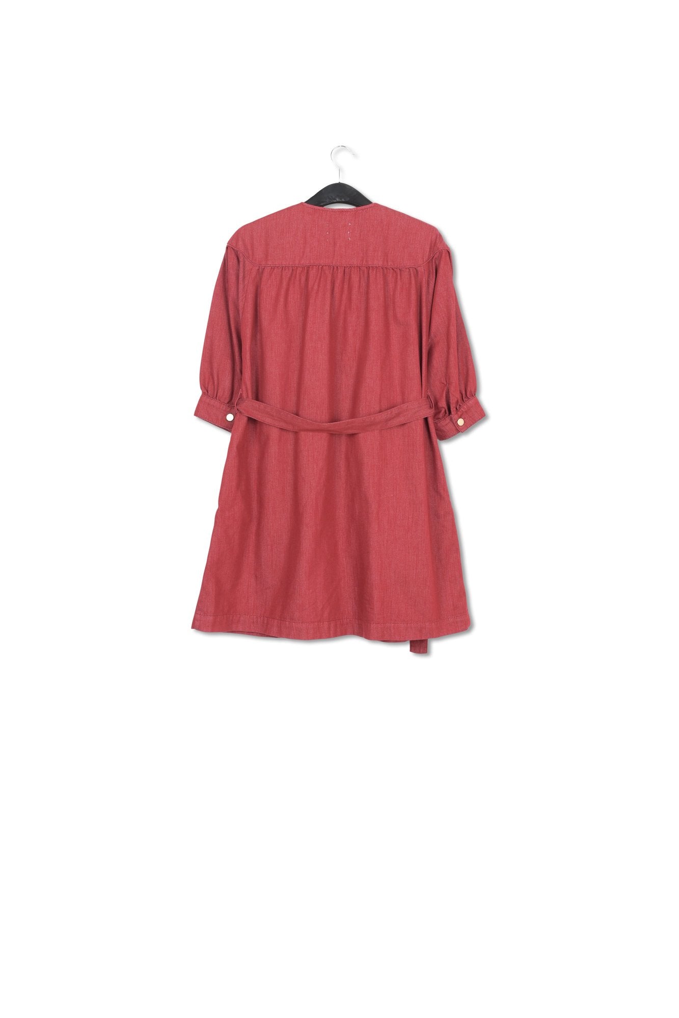 Burgundy denim mini dress RE—SSENTIEL | Essentiel second hand