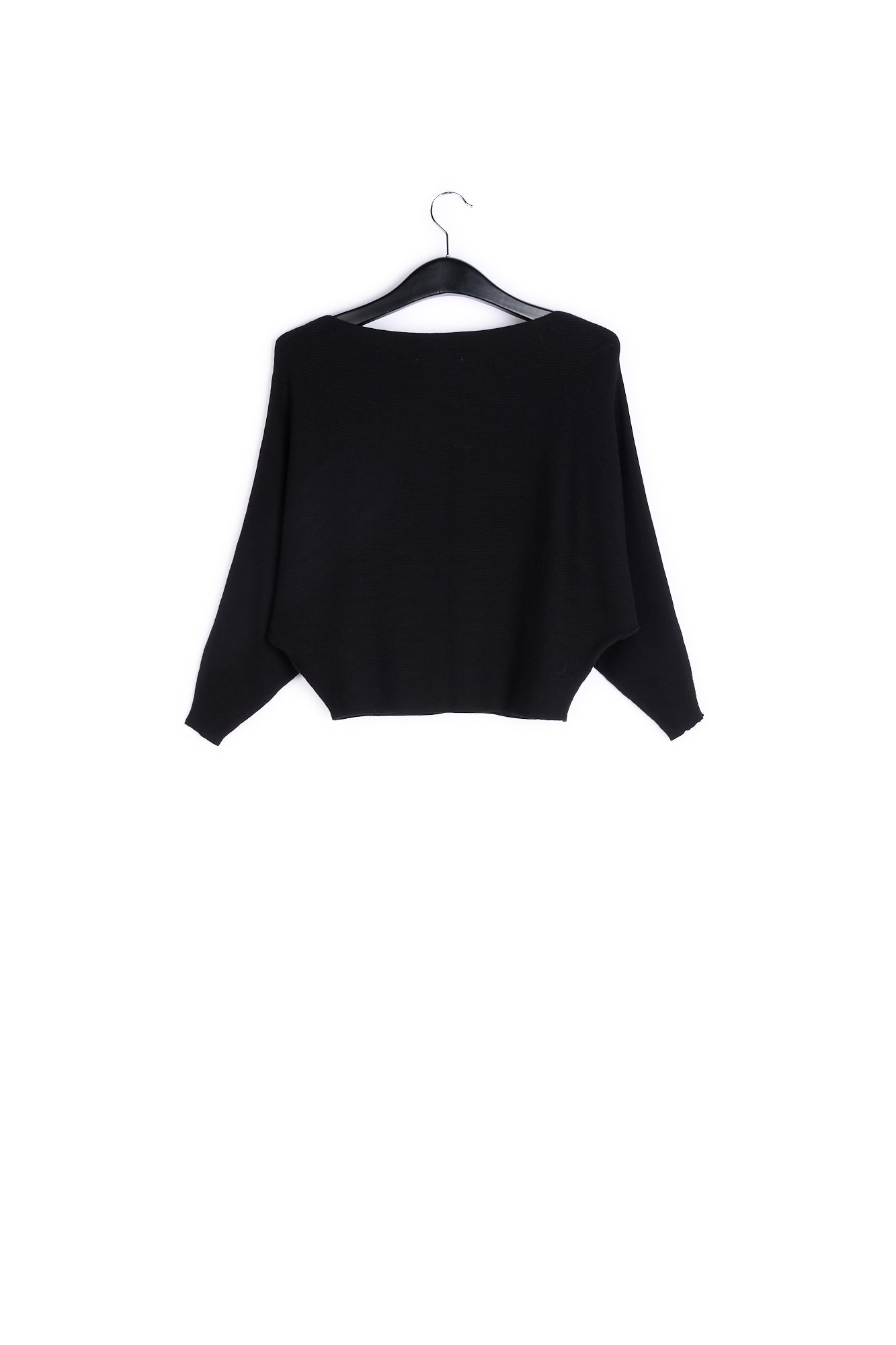 Black ribbed boat neck sweater RE—SSENTIEL | Essentiel second hand