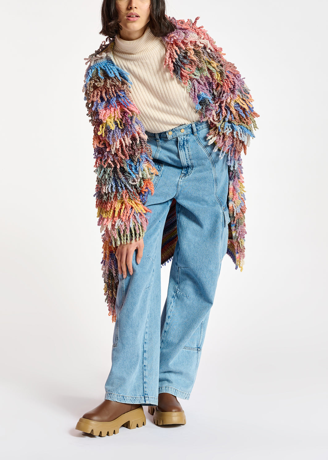 Colorful oversized loop stitch knitwear RE—SSENTIEL | Essentiel second hand