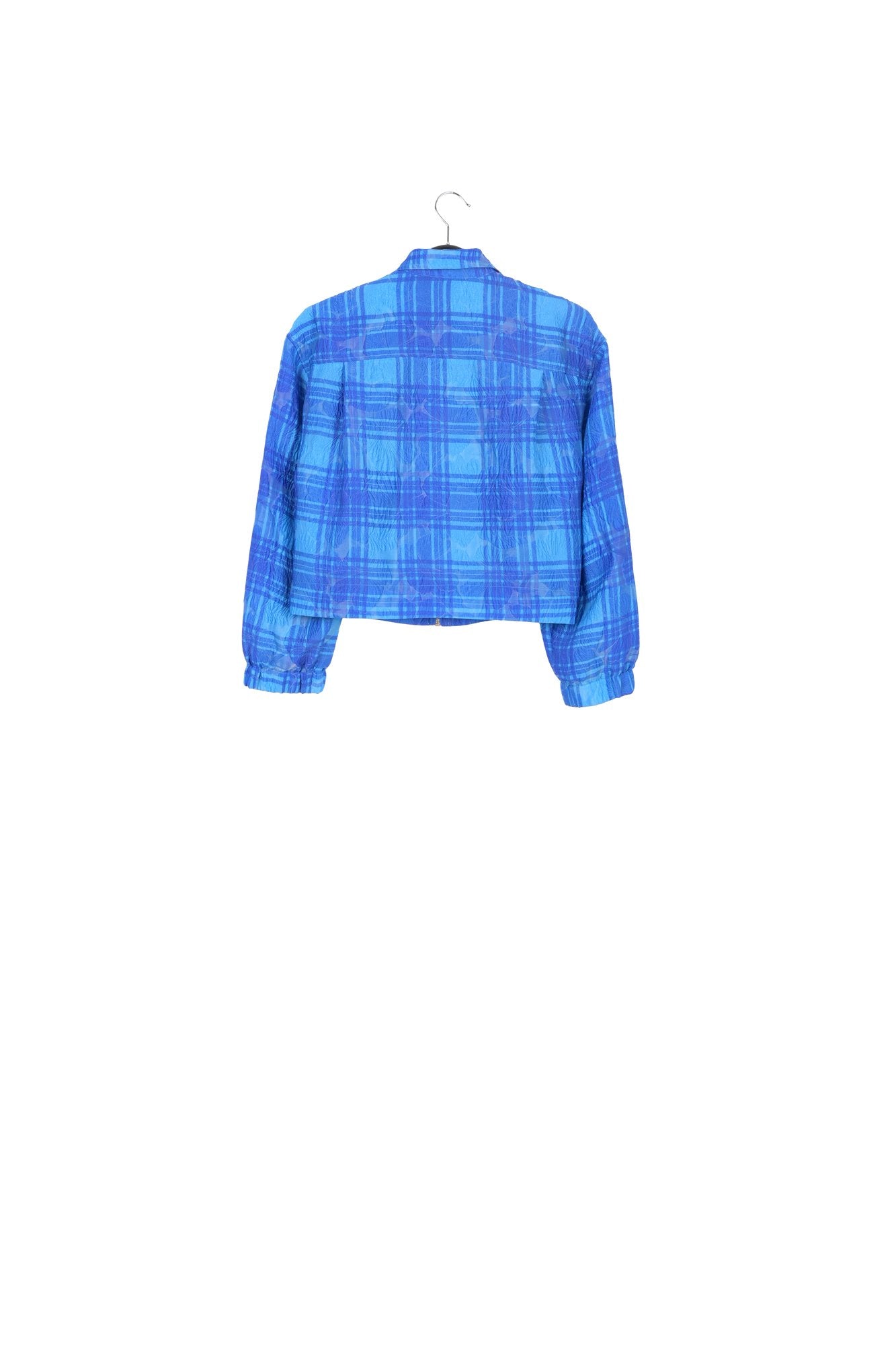 Blue checked cropped jacket RE—SSENTIEL | Essentiel second hand