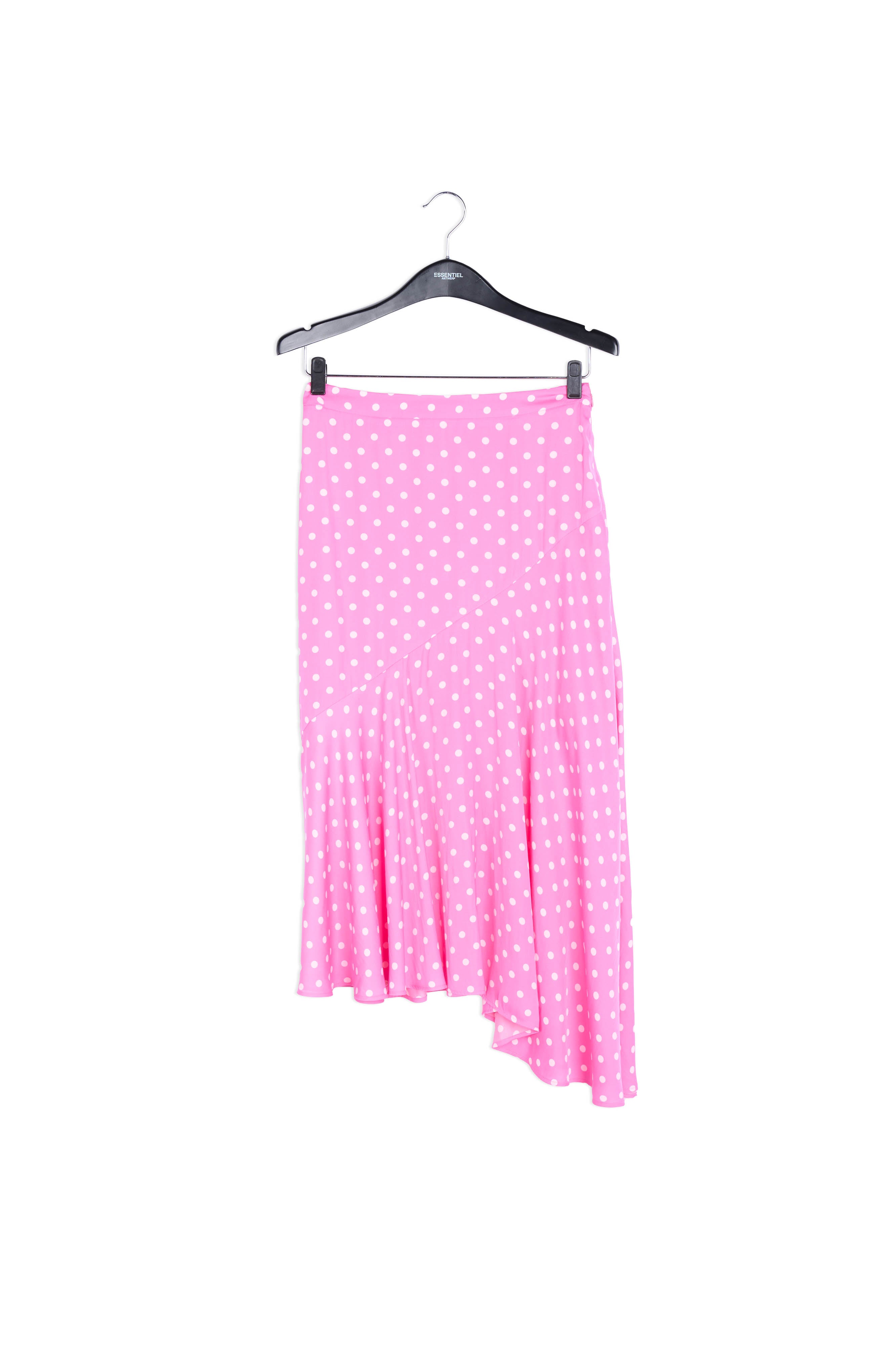 Neon pink polka dot midi skirt RE—SSENTIEL | Essentiel second hand