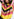 Yellow, pink and black striped knit sweater Faume - seconde main