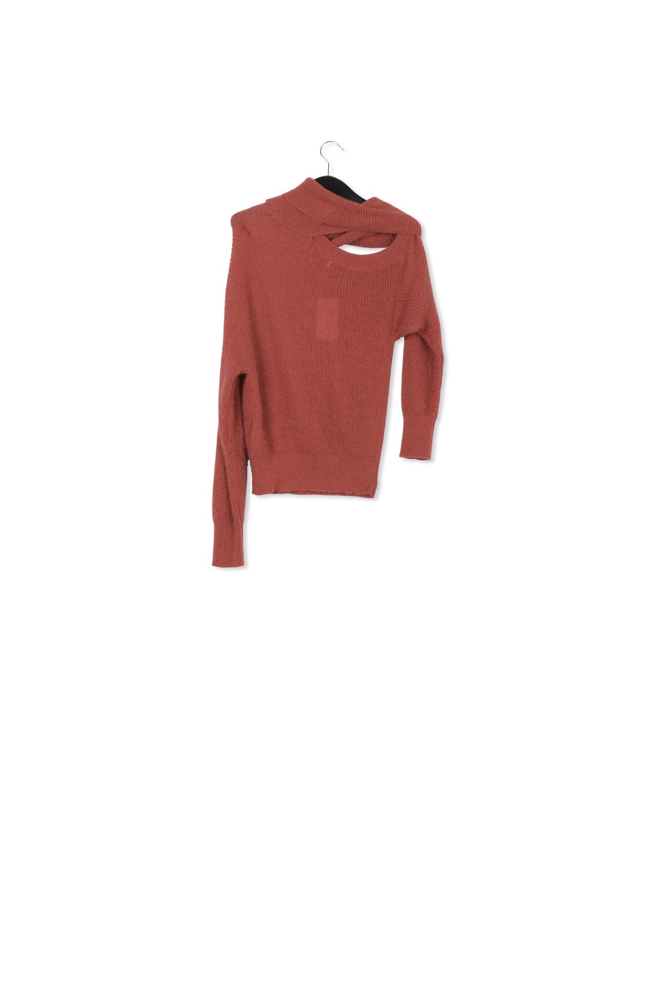 Pull en tricot pêche foncé à découpe RE—SSENTIEL | Essentiel second hand