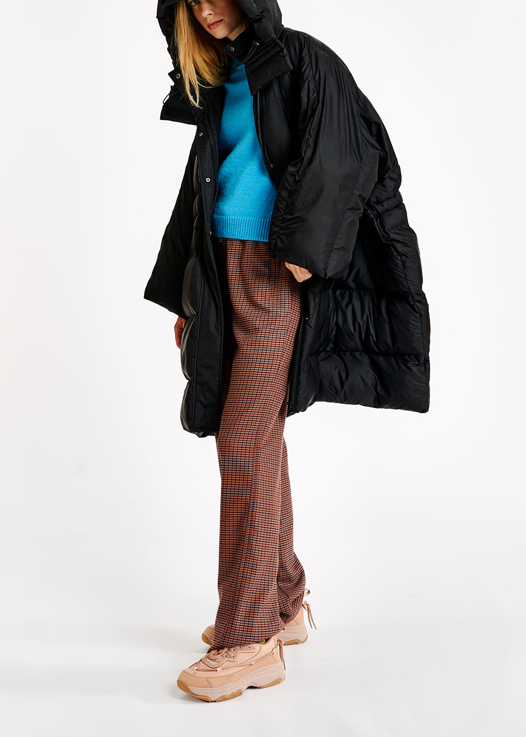 Pantalon brun en pied-de-poule RE—SSENTIEL | Essentiel second hand