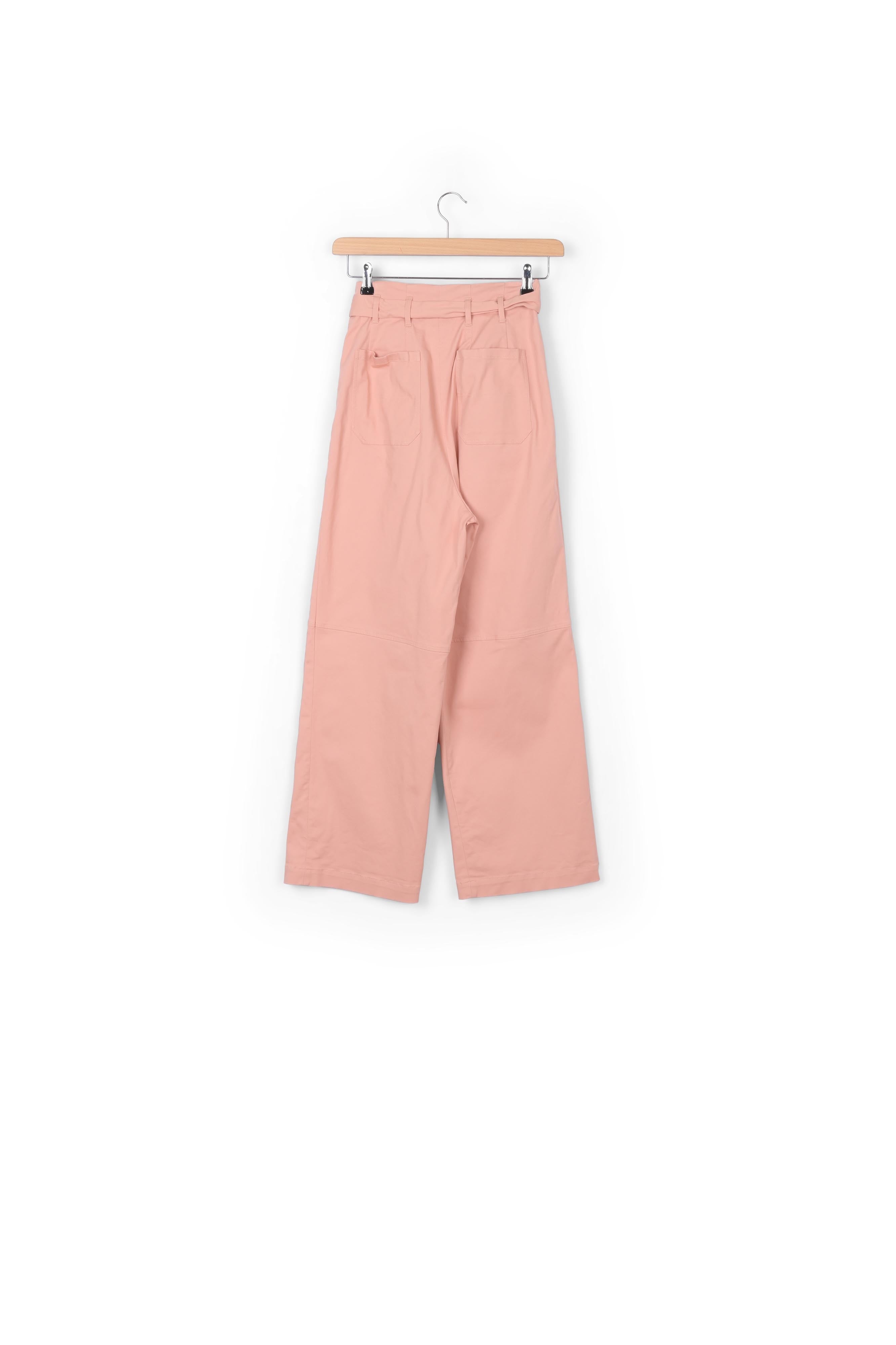 Pink belted straight-leg pants RE—SSENTIEL | Essentiel second hand