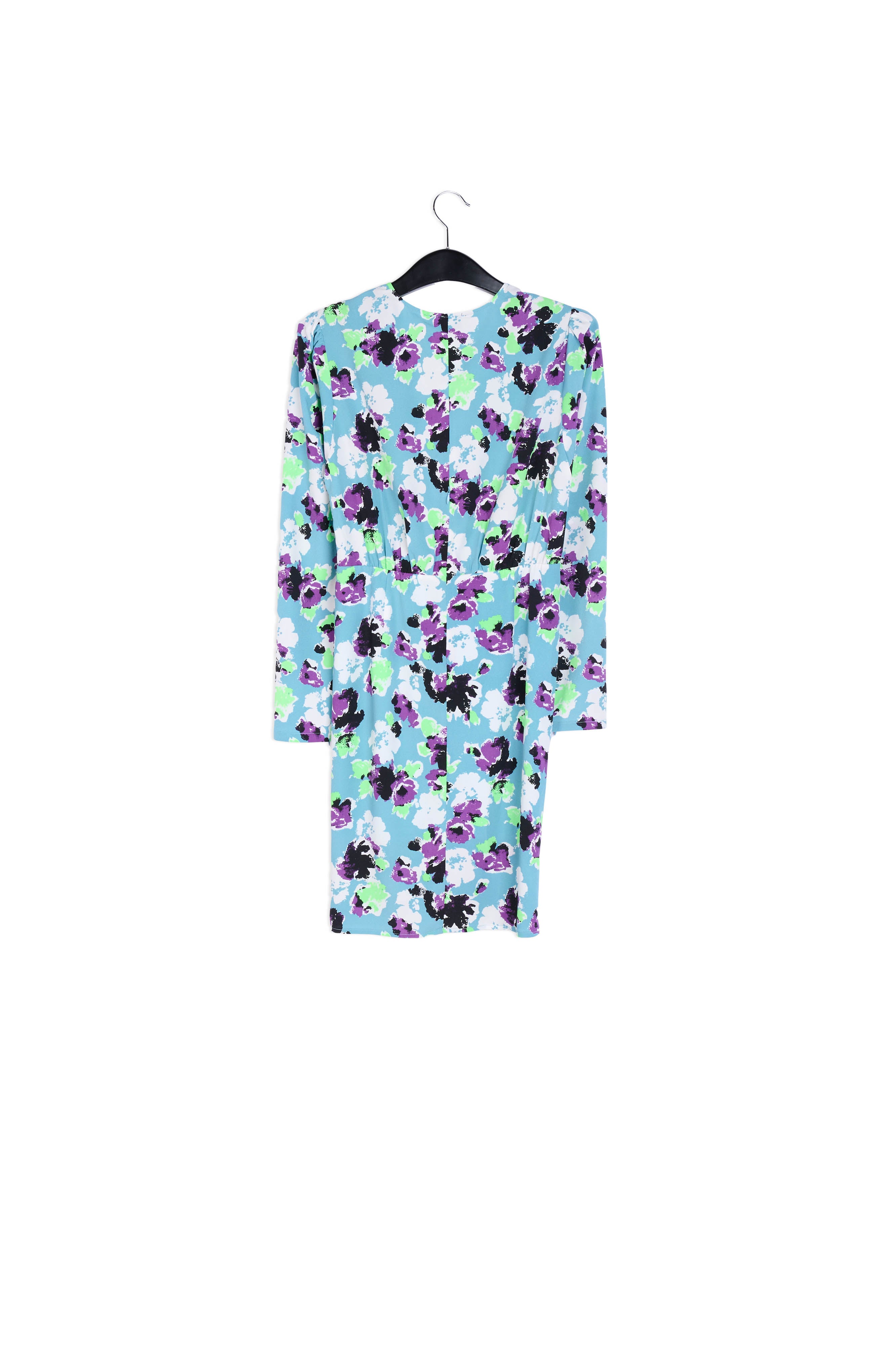 Light blue floral mini wrap dress RE—SSENTIEL | Essentiel second hand