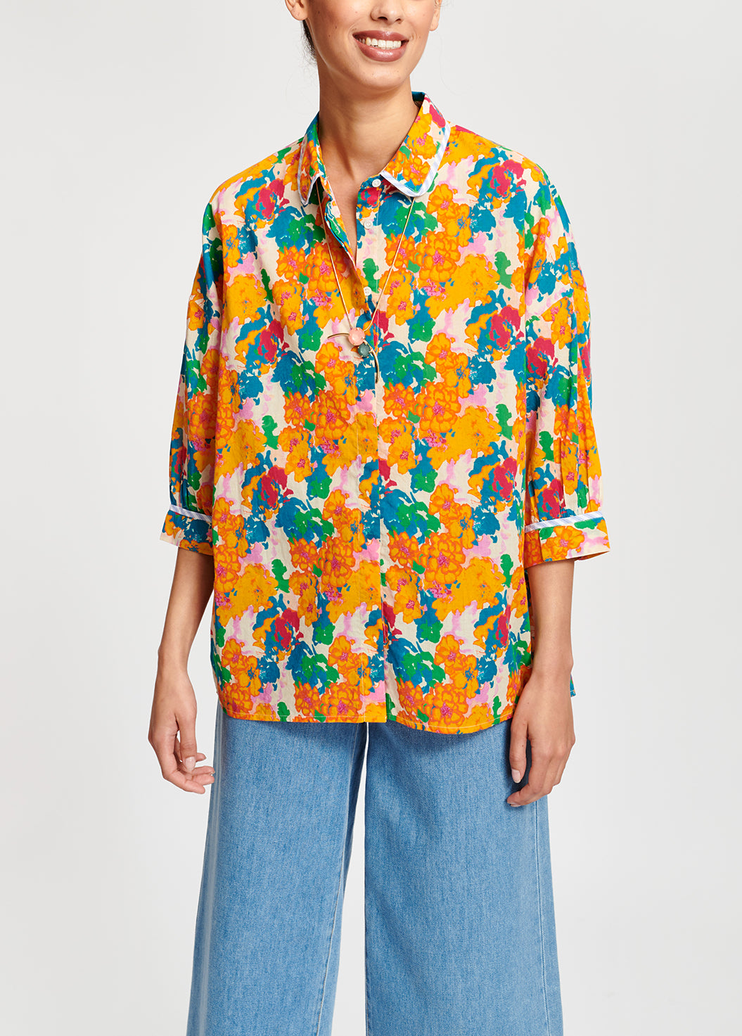 Multicolored floral-print blouse RE—SSENTIEL | Essentiel second hand
