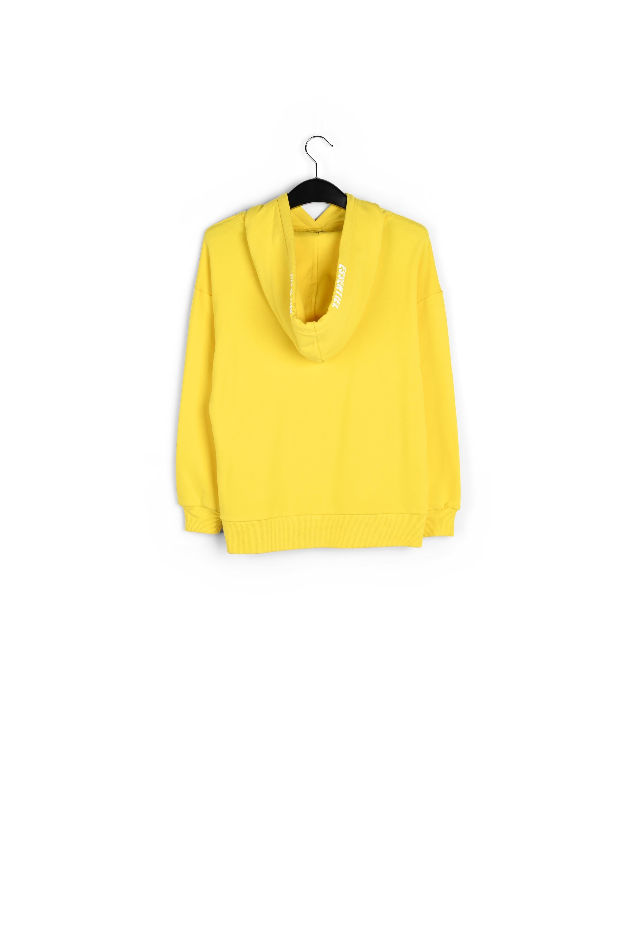 Yellow cotton-blend hoodie with logo-print RE—SSENTIEL | Essentiel second hand