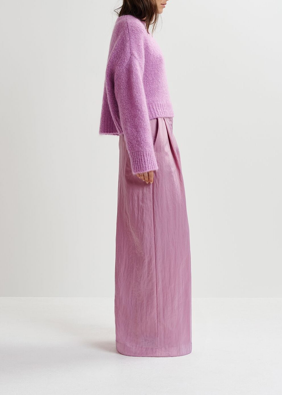Mauve turtleneck knit sweater RE—SSENTIEL | Essentiel second hand
