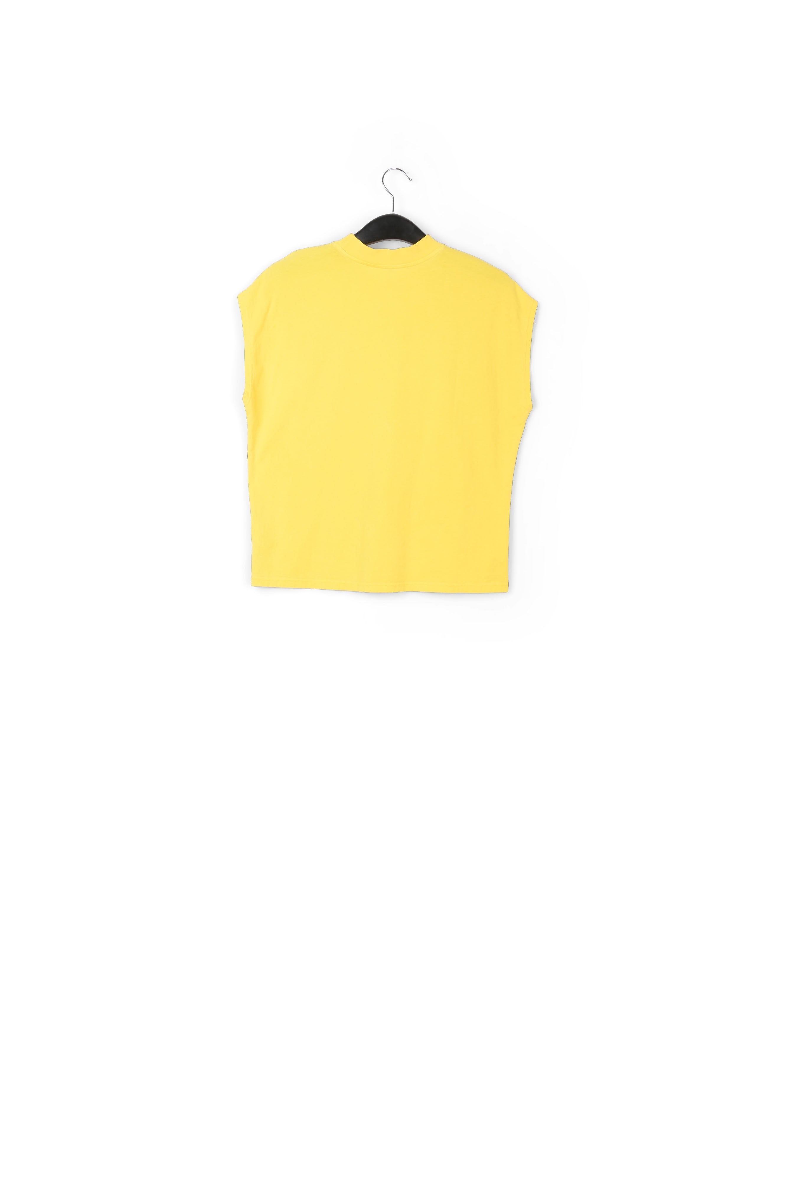 Yellow cap-sleeve organic cotton t-shirt RE—SSENTIEL | Essentiel second hand