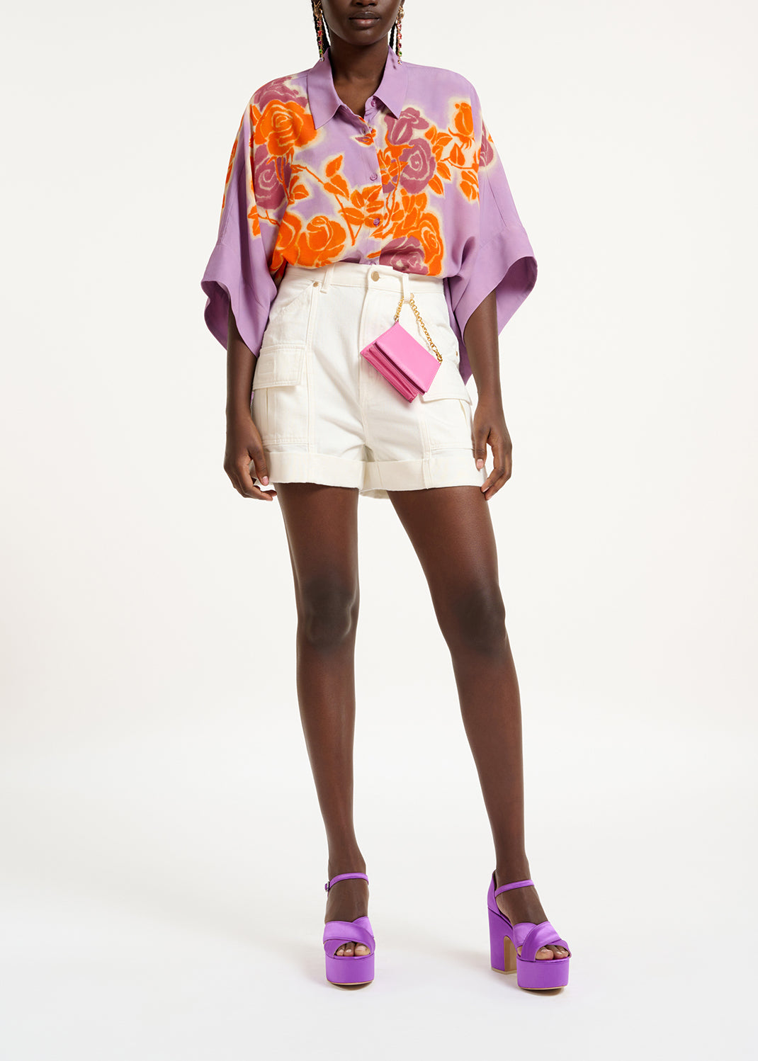 White denim cargo shorts RE—SSENTIEL | Essentiel second hand