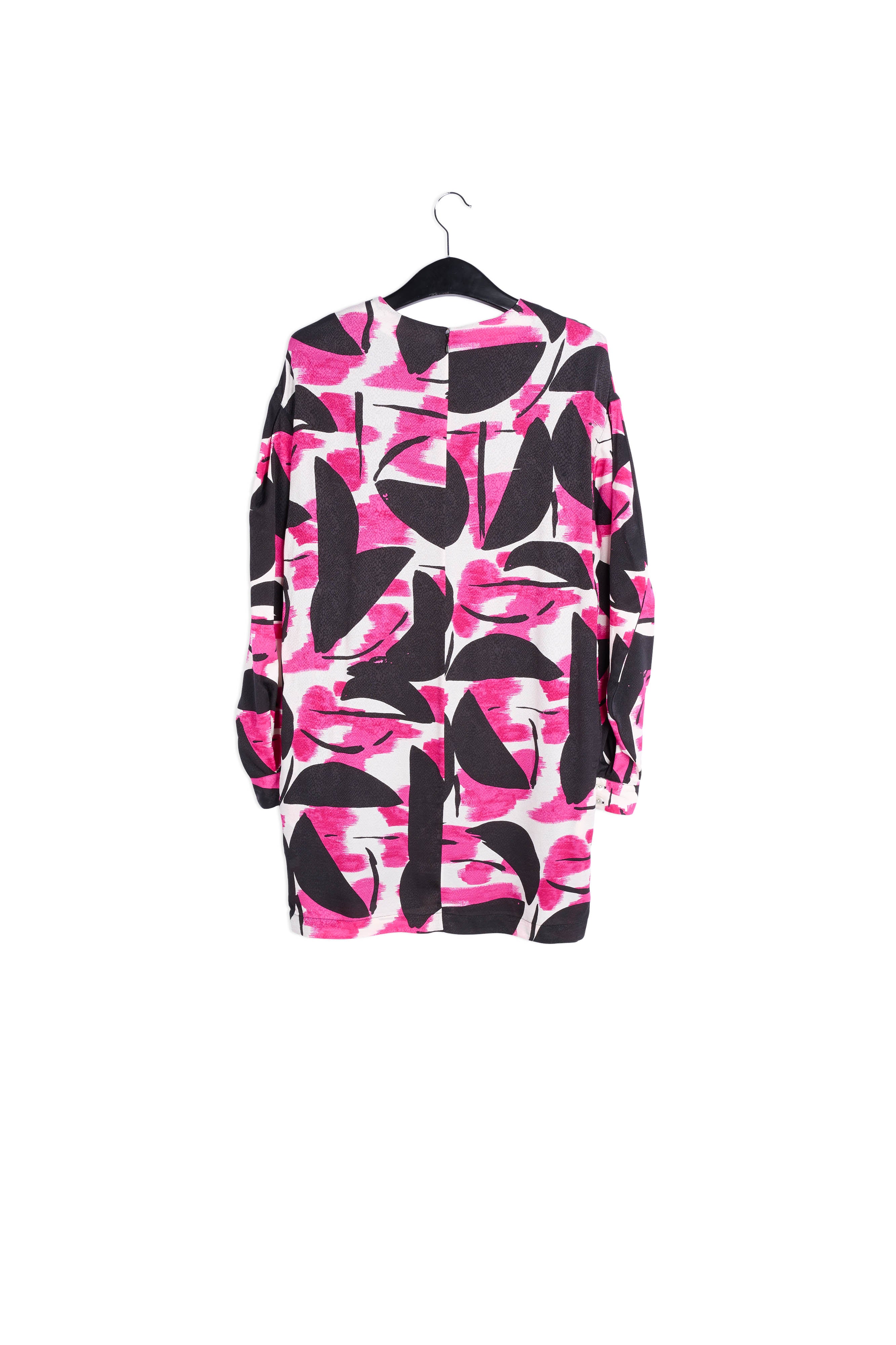 Pink, black and off-white printed mini dress RE—SSENTIEL | Essentiel second hand