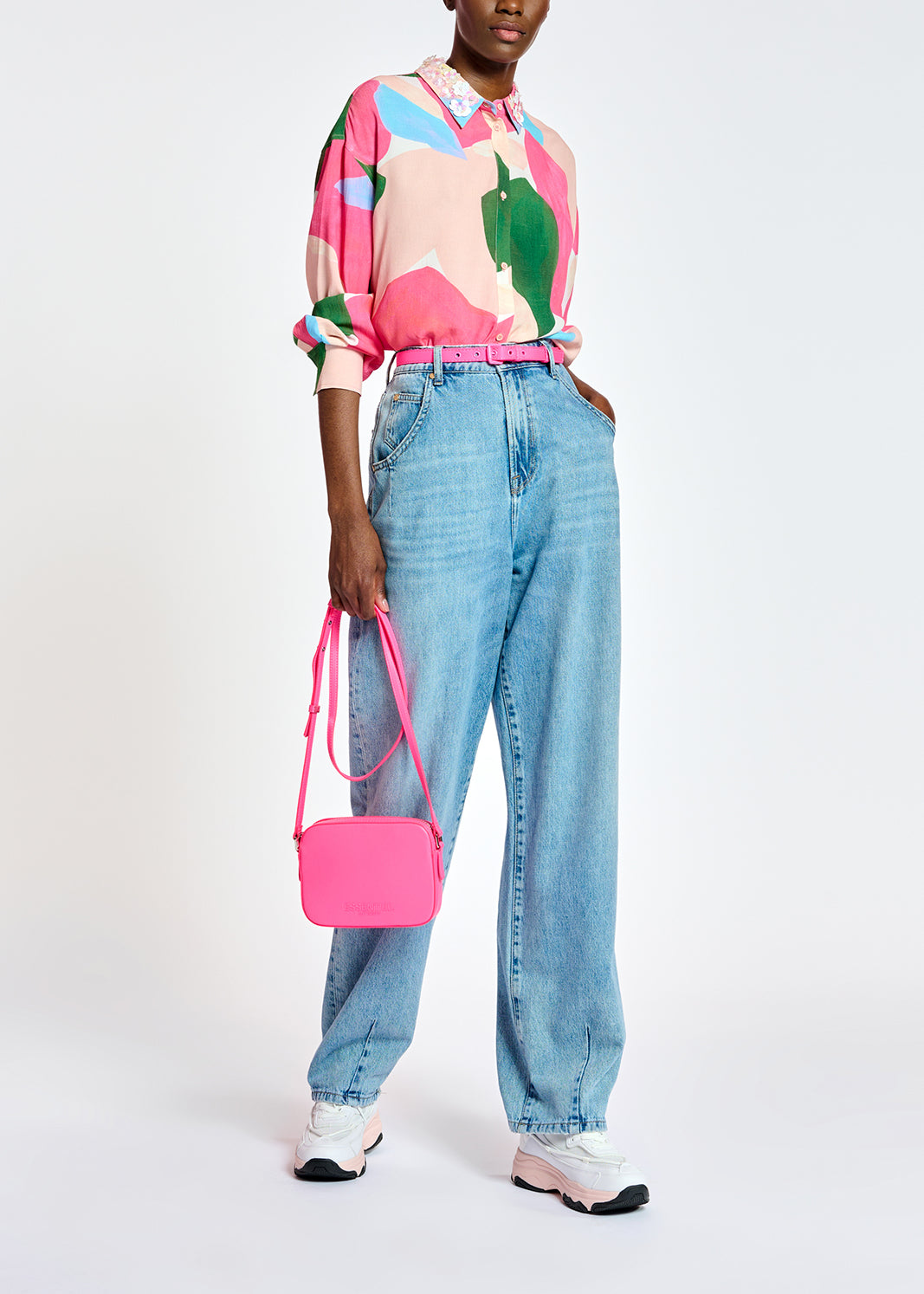 Multicolor shirt with sequin-embroidered collar RE—SSENTIEL | Essentiel second hand