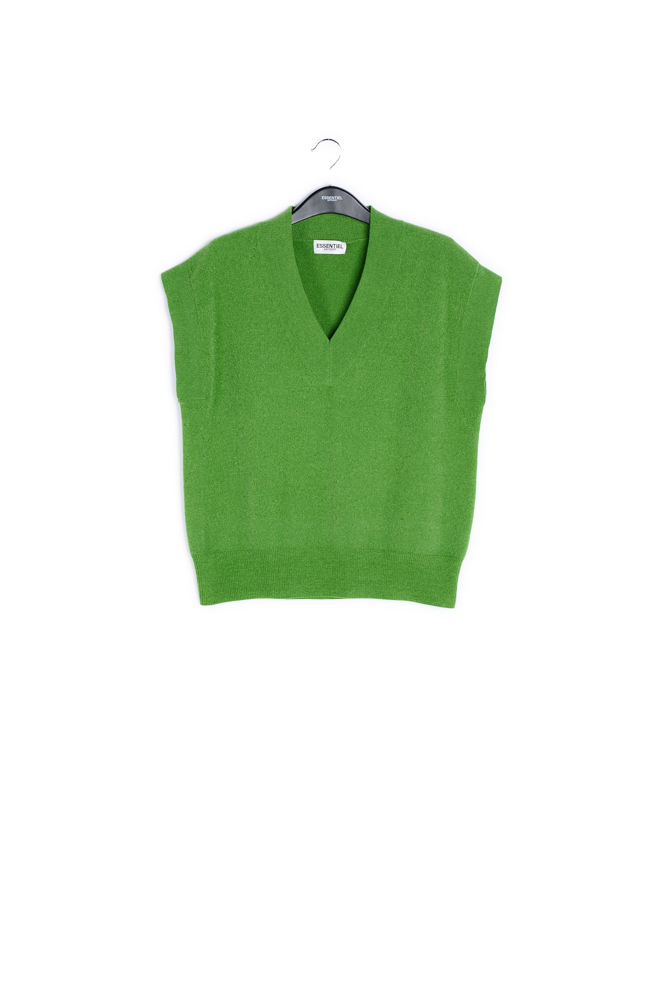 Green sleeveless knitted vest RE—SSENTIEL | Essentiel second hand