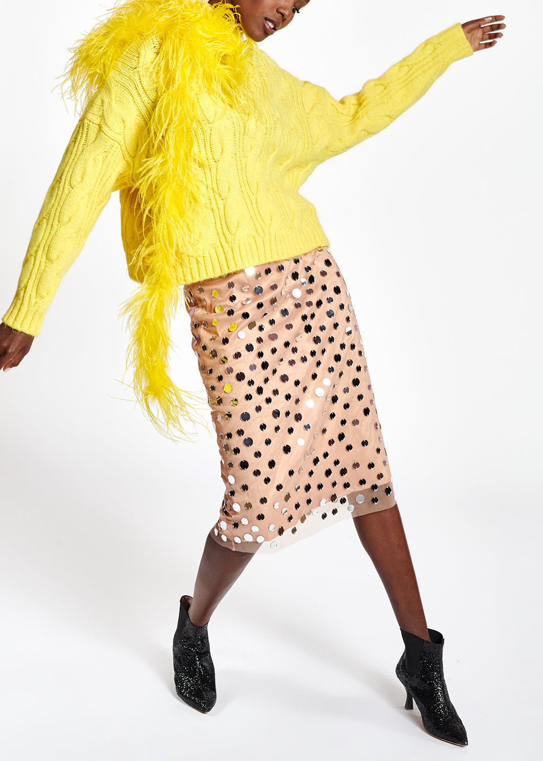 Pastelgele trui met kabelsteek RE—SSENTIEL | Essentiel second hand